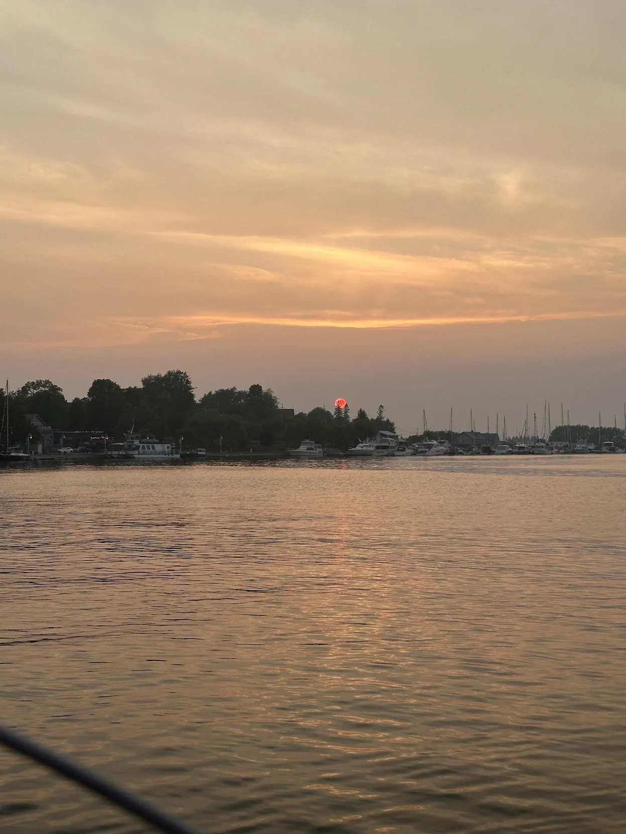 Beautiful, fire smoke enhanced, sunset