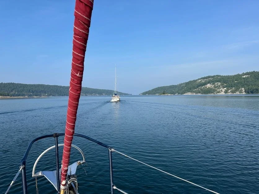 Saying goodbye as we head to port