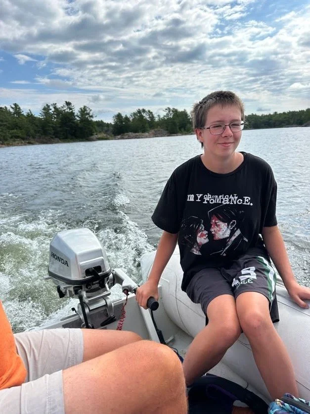 Captain Cory at the helm