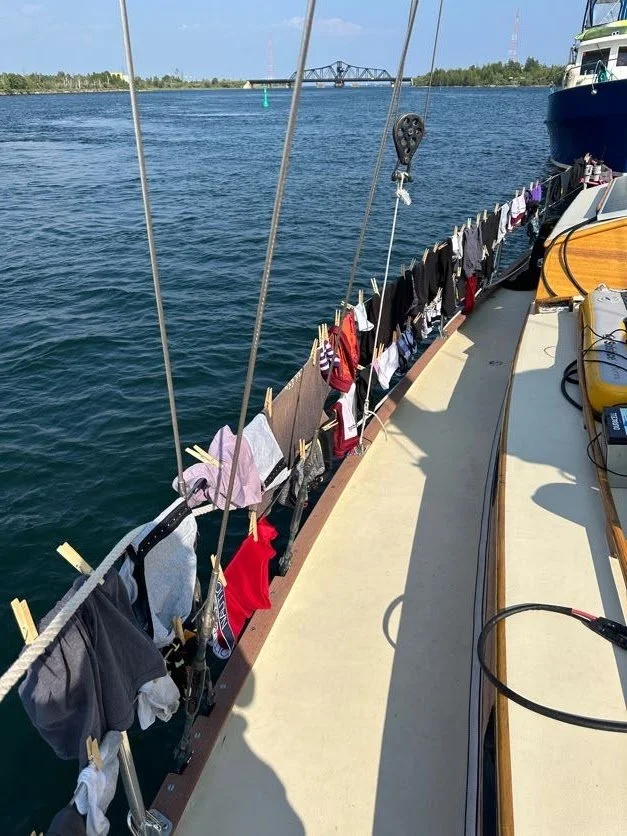 All the laundry out to dry!