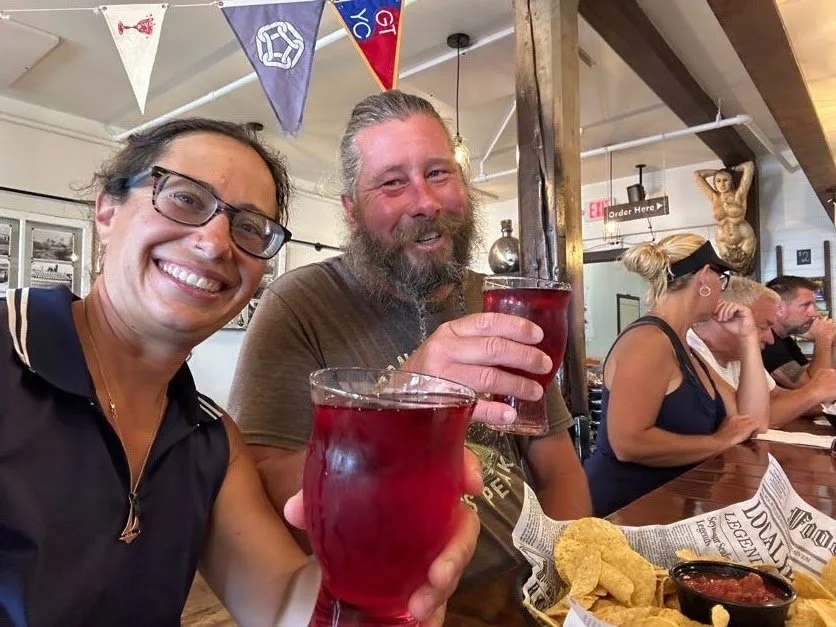 Captain and I enjoying A/C and ciders