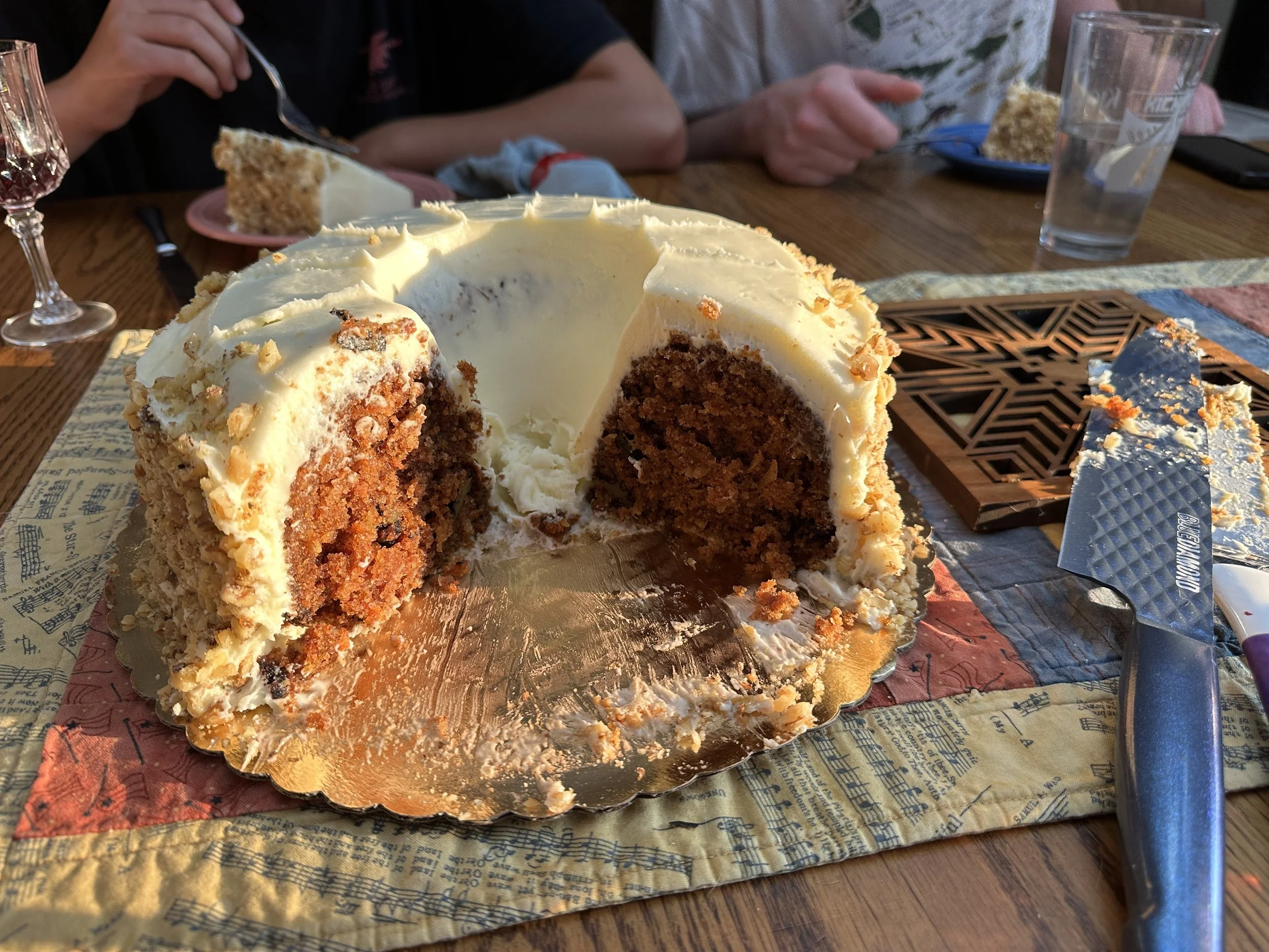 A cross section from the most amazing carrot cake ever
