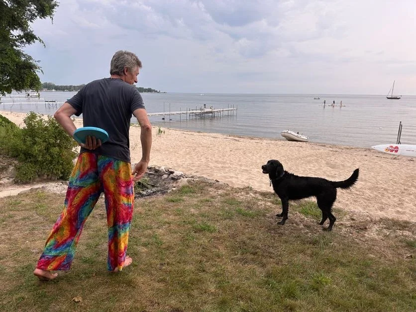 Uncle Brian and Kona having a blast