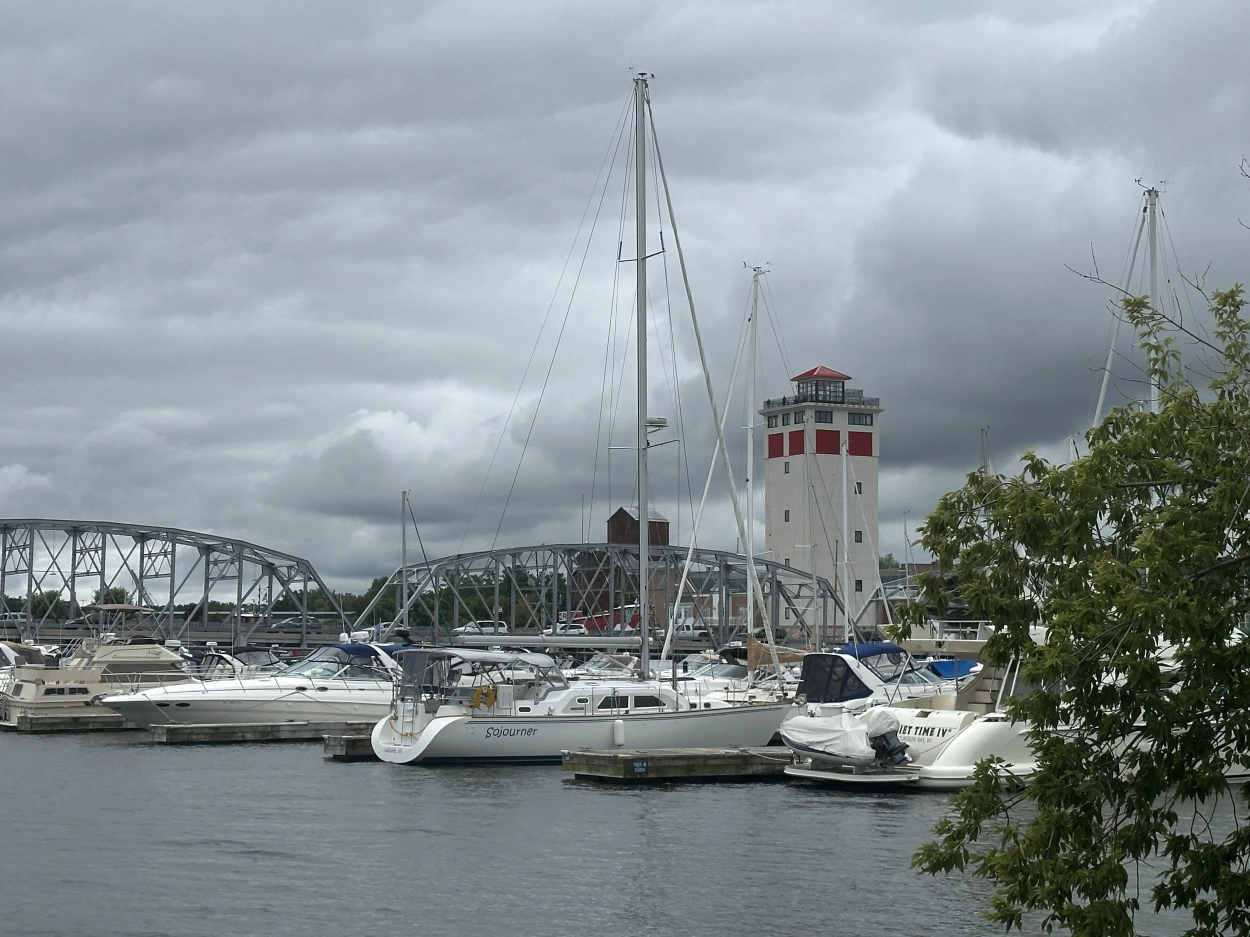 View back towards marina