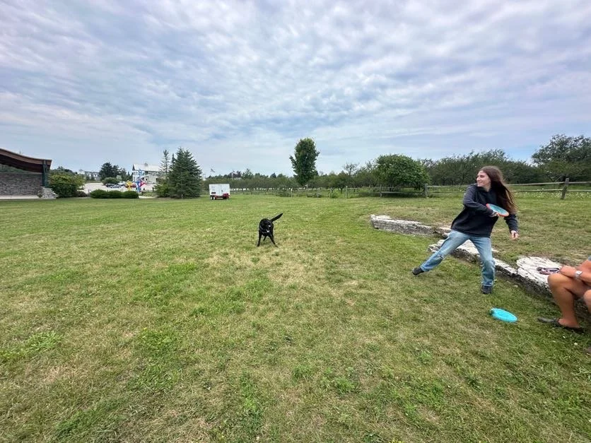 Evelyn getting some play time with Kona