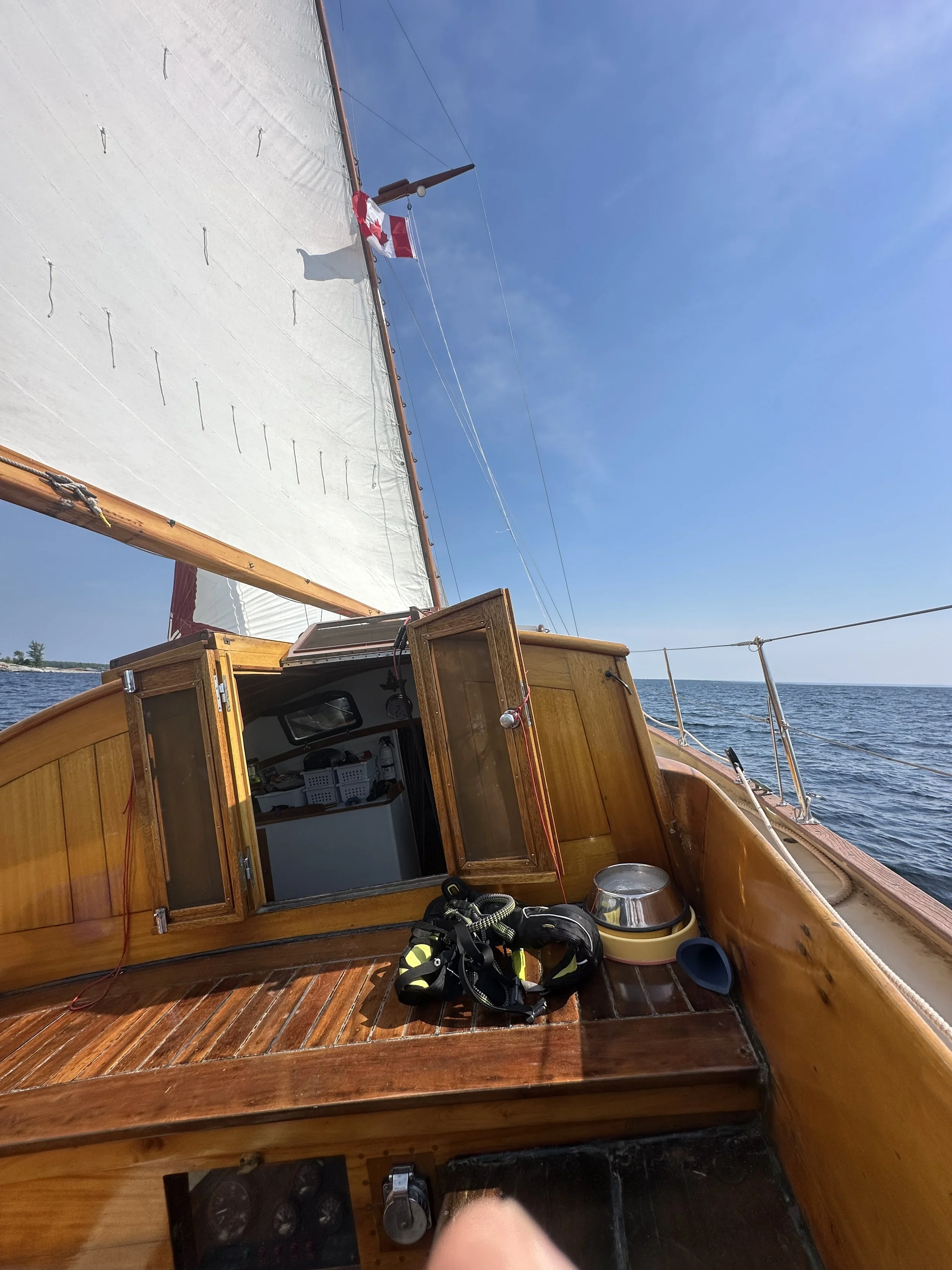Broad reach sailing