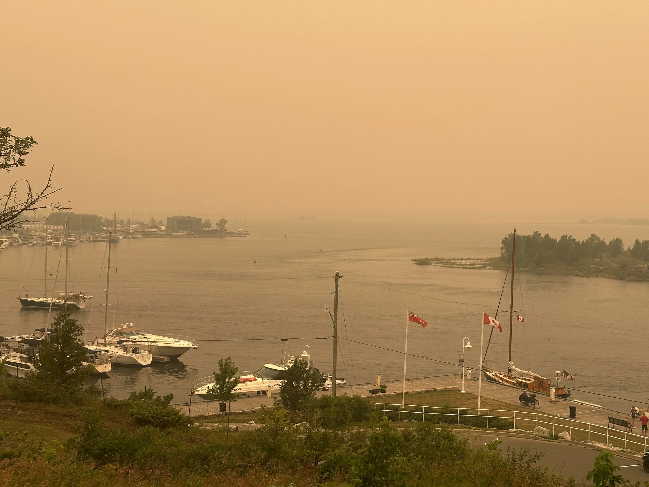 View of Little Current in the smoke