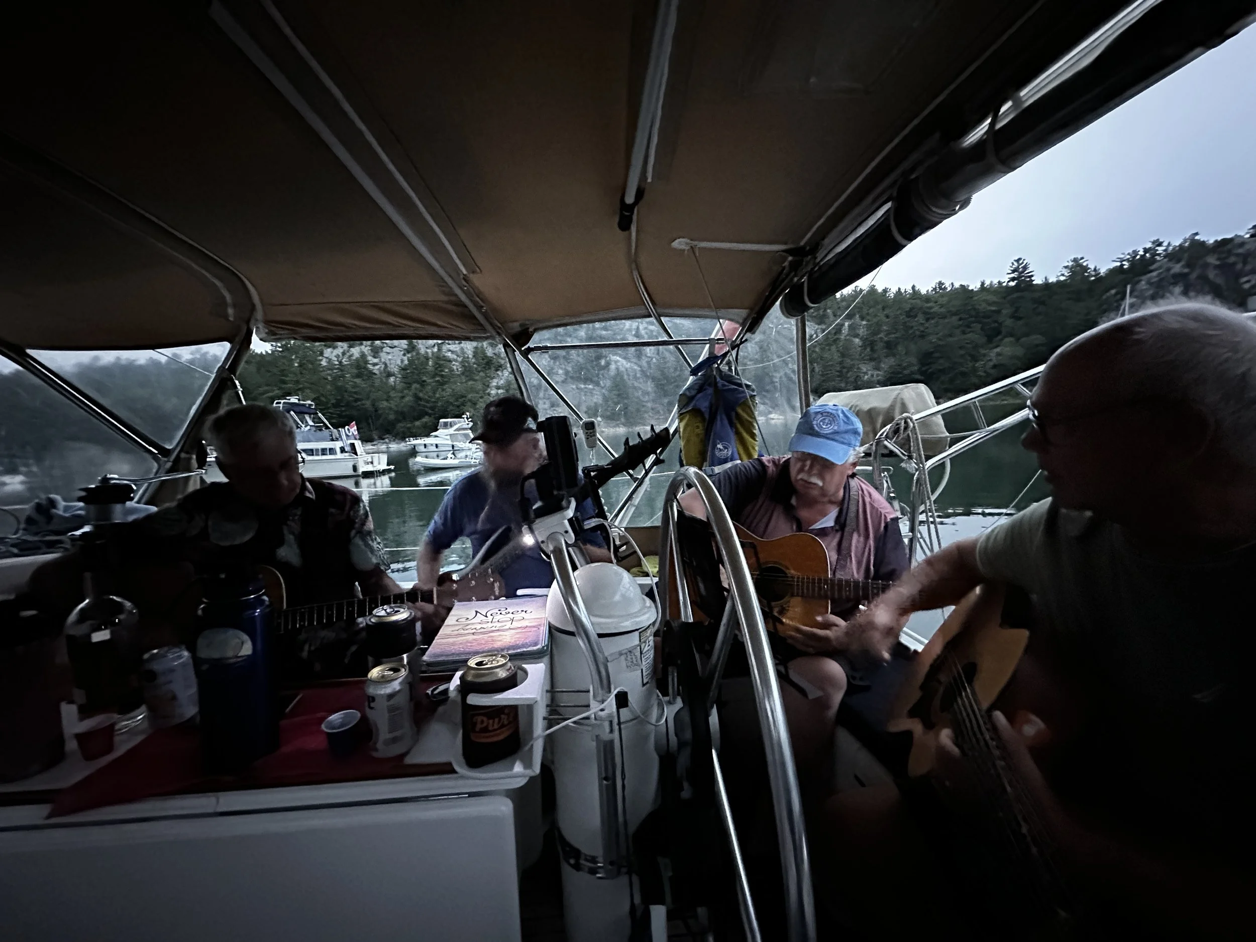 Jamming on a sailboat