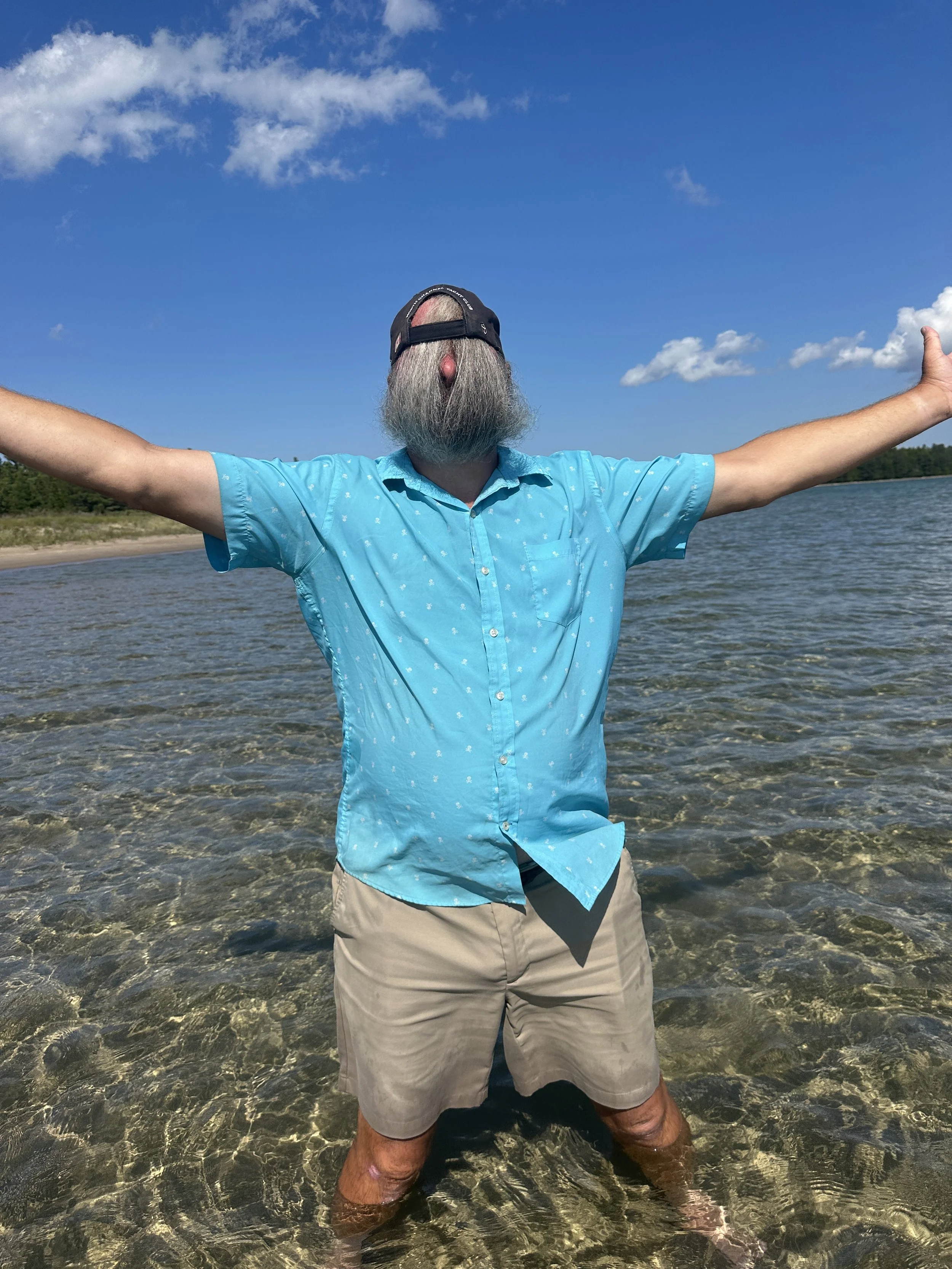 Captain being silly with his beard!