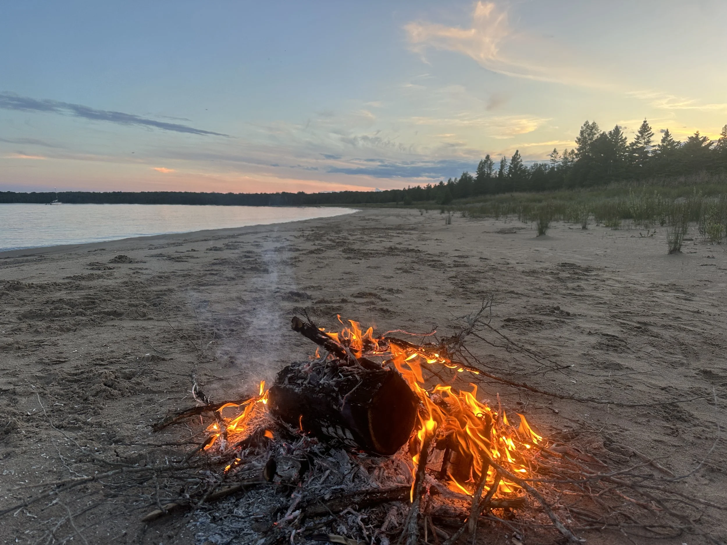 Fire and sunset
