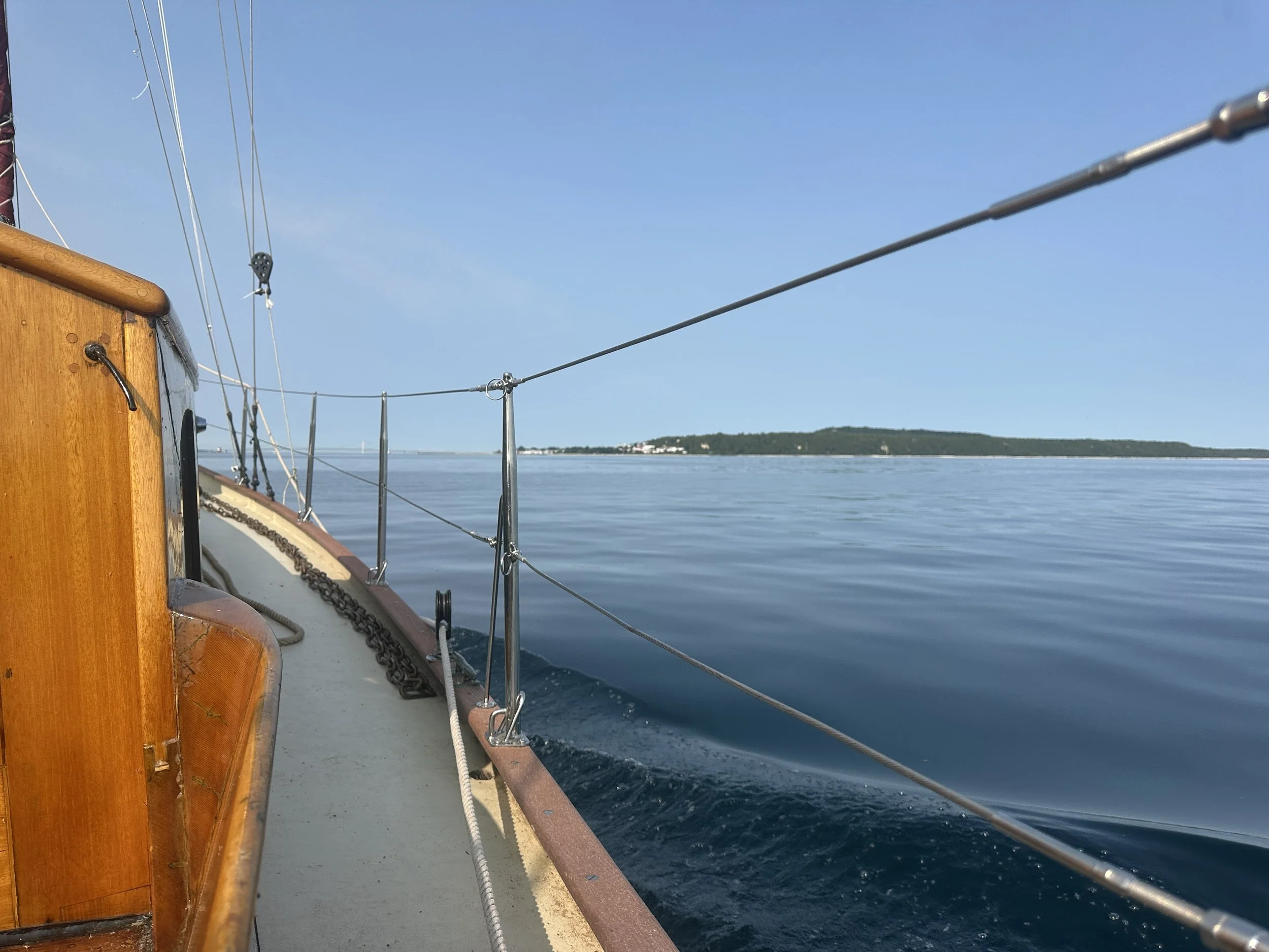 Calm seas, Mackinaw Island and Mighty Mack