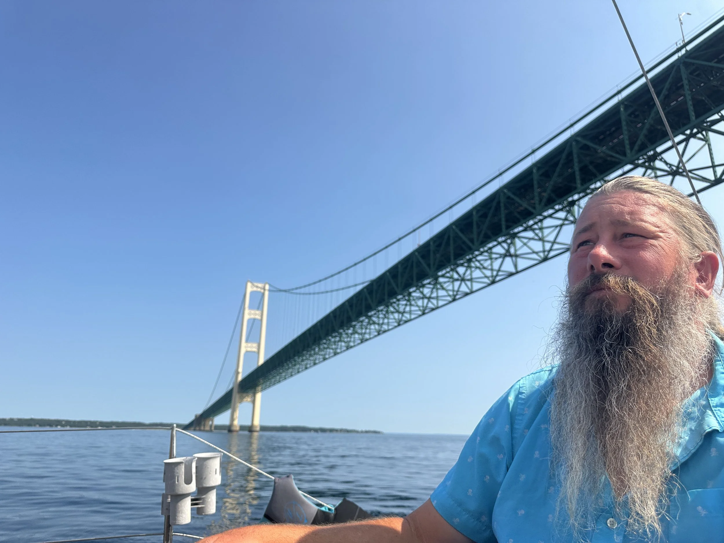 Past the ferries and the bridge!