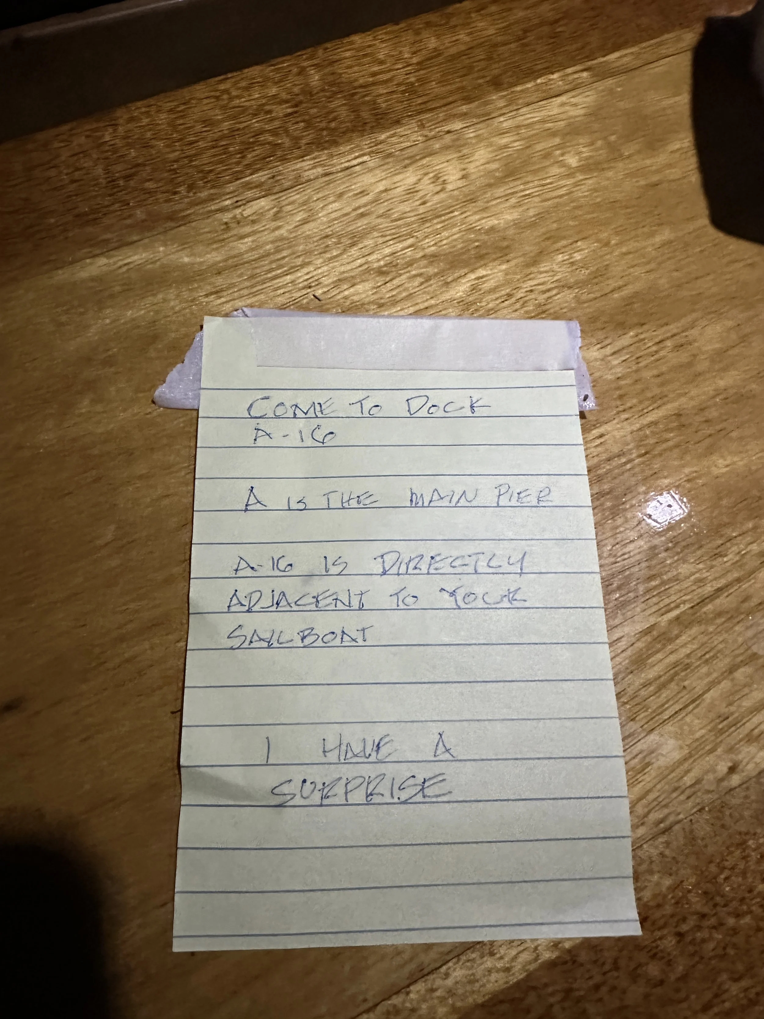 Quest note found on dinghy