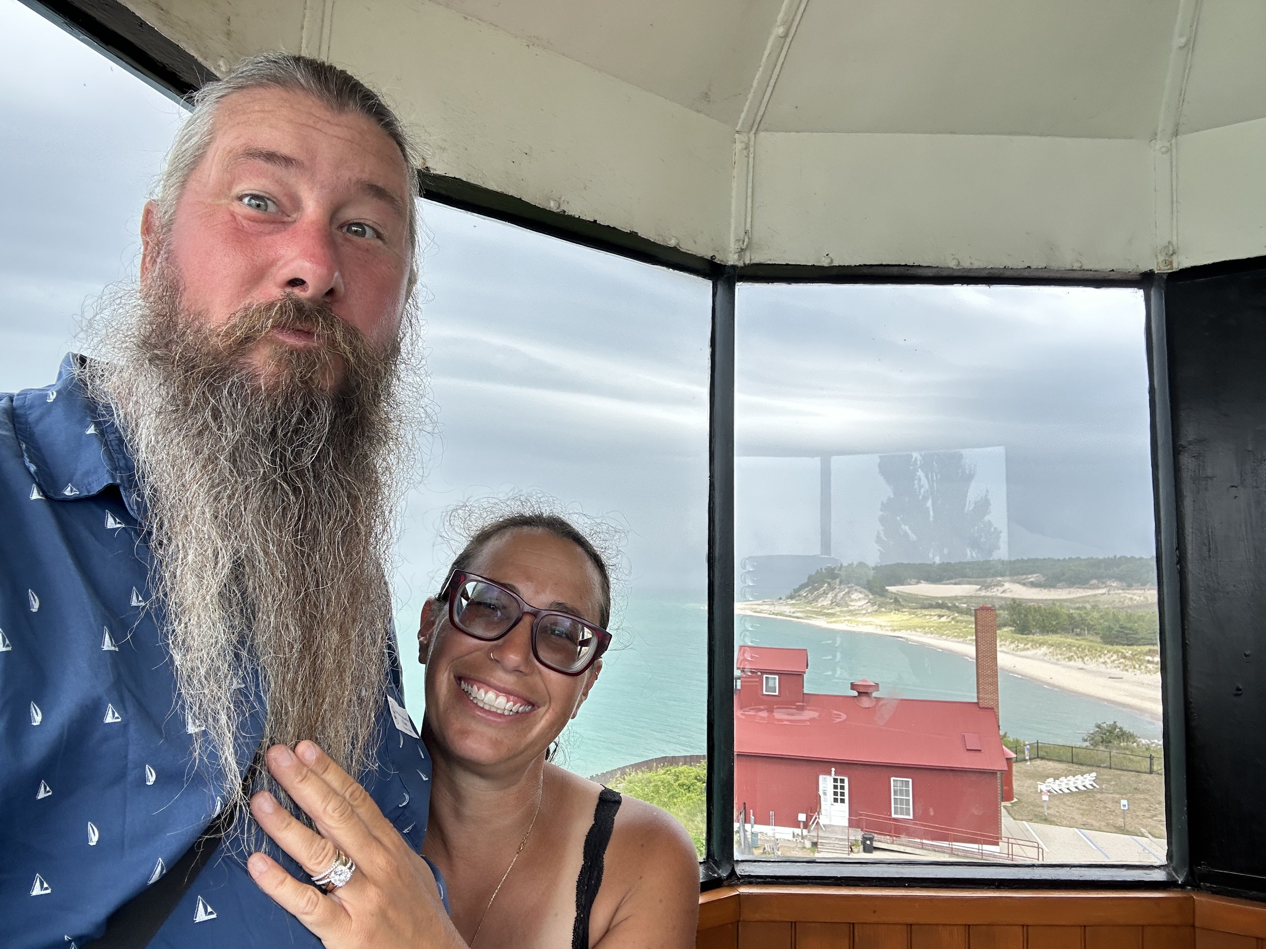 Us at top of the lighthouse