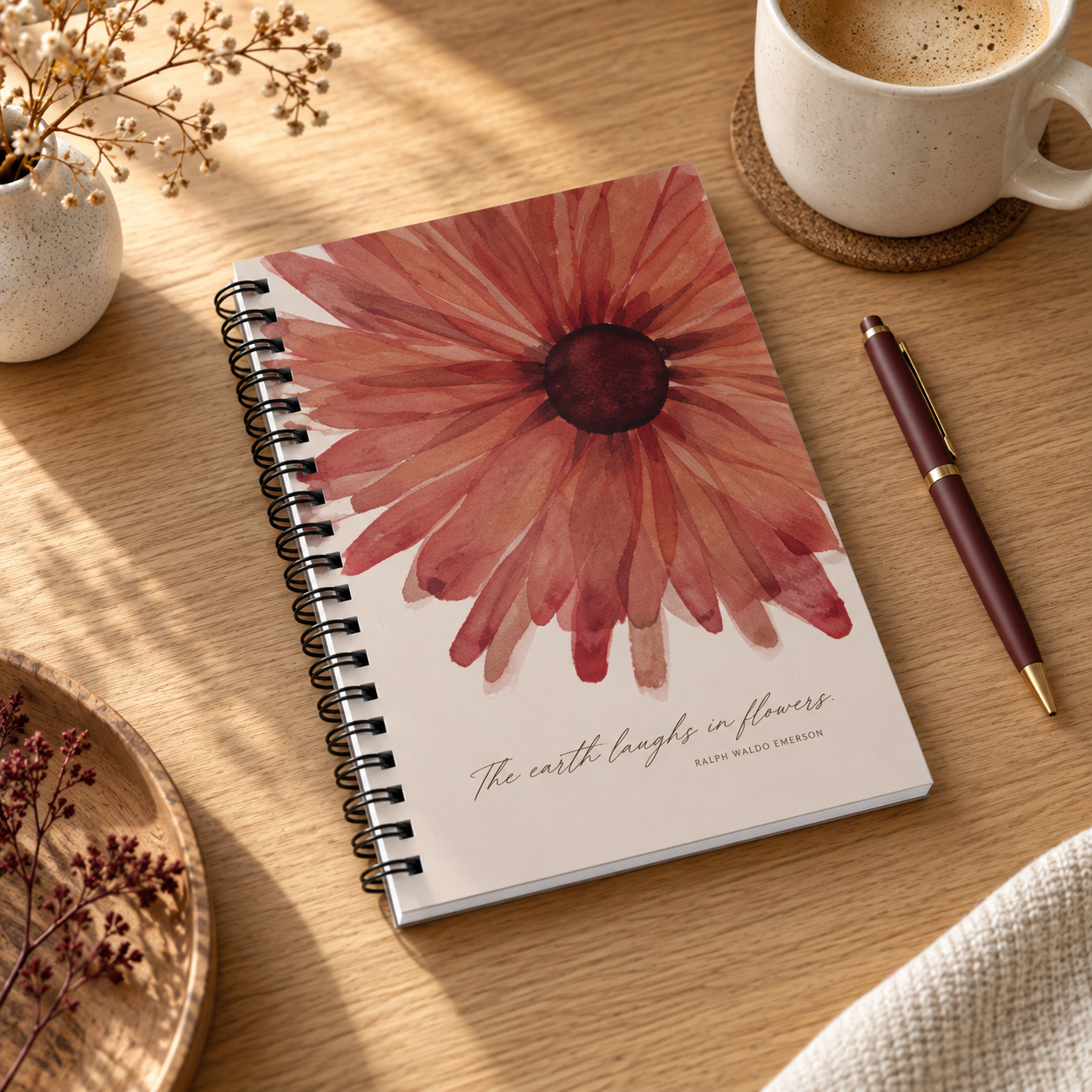Earth Laughs in Flowers Watercolor Spiral Notebook