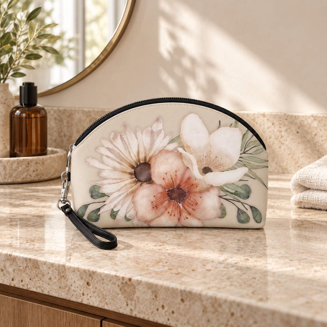 Garden Keepsake Floral Makeup Bag