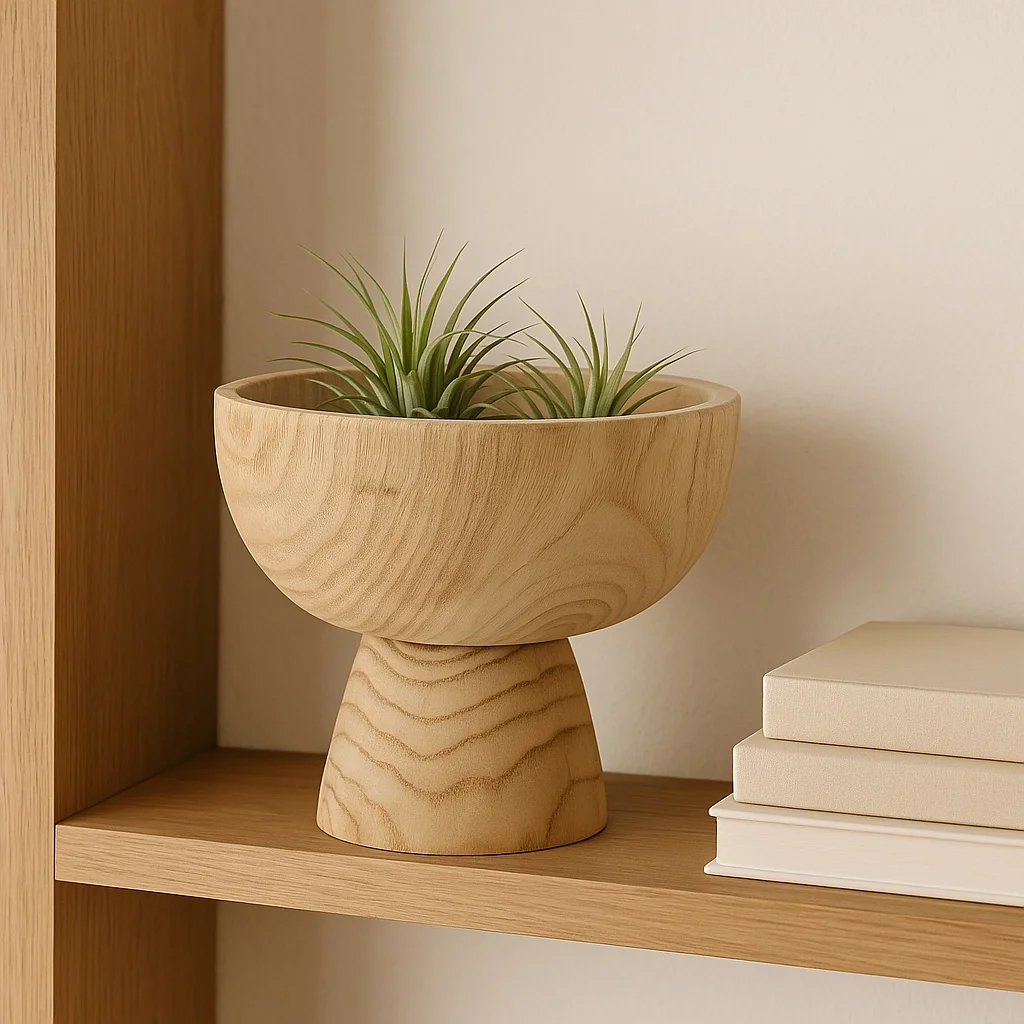 Paulownia Wood Pedestal Bowl