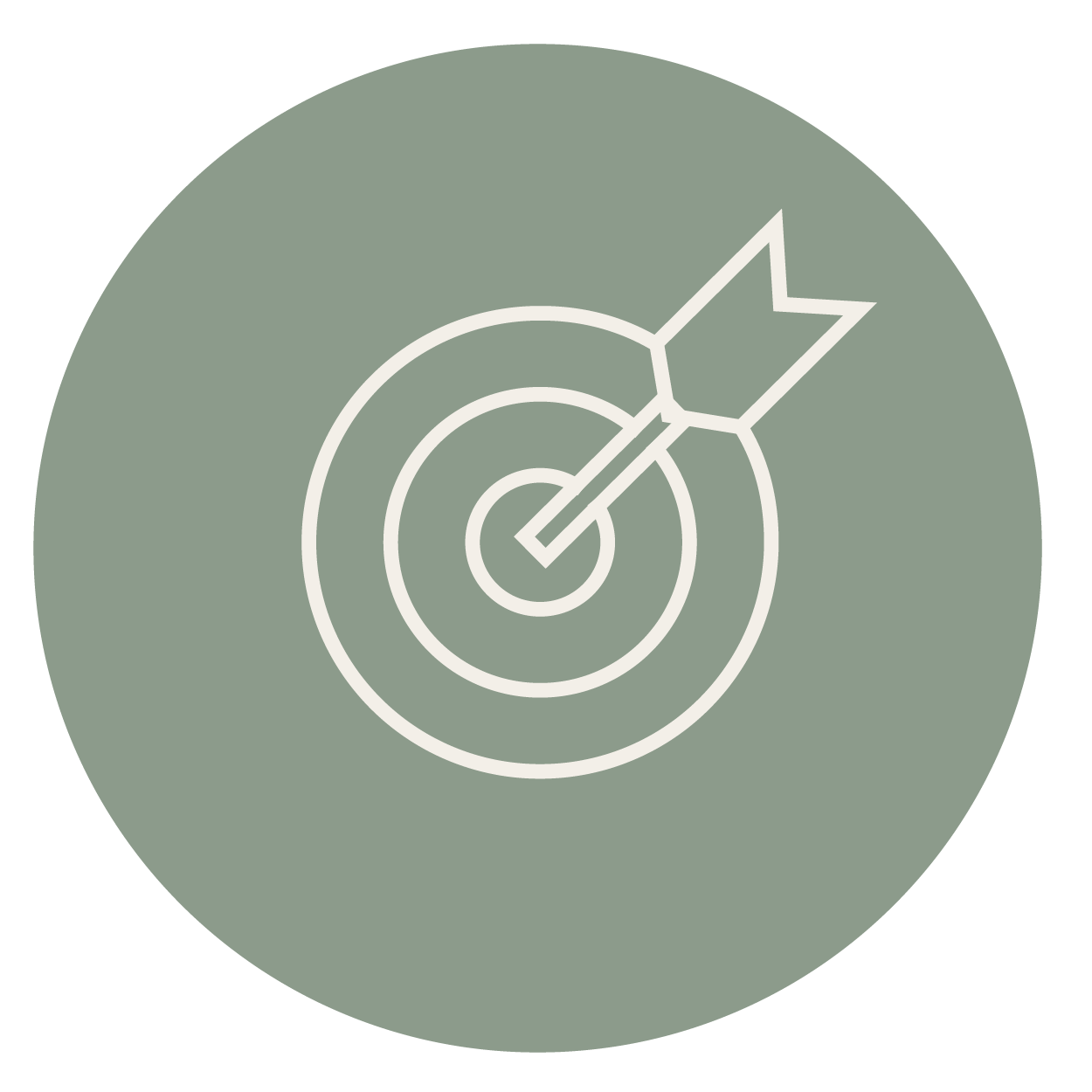 Target with an arrow hitting the bullseye, representing goal achievement or precision.