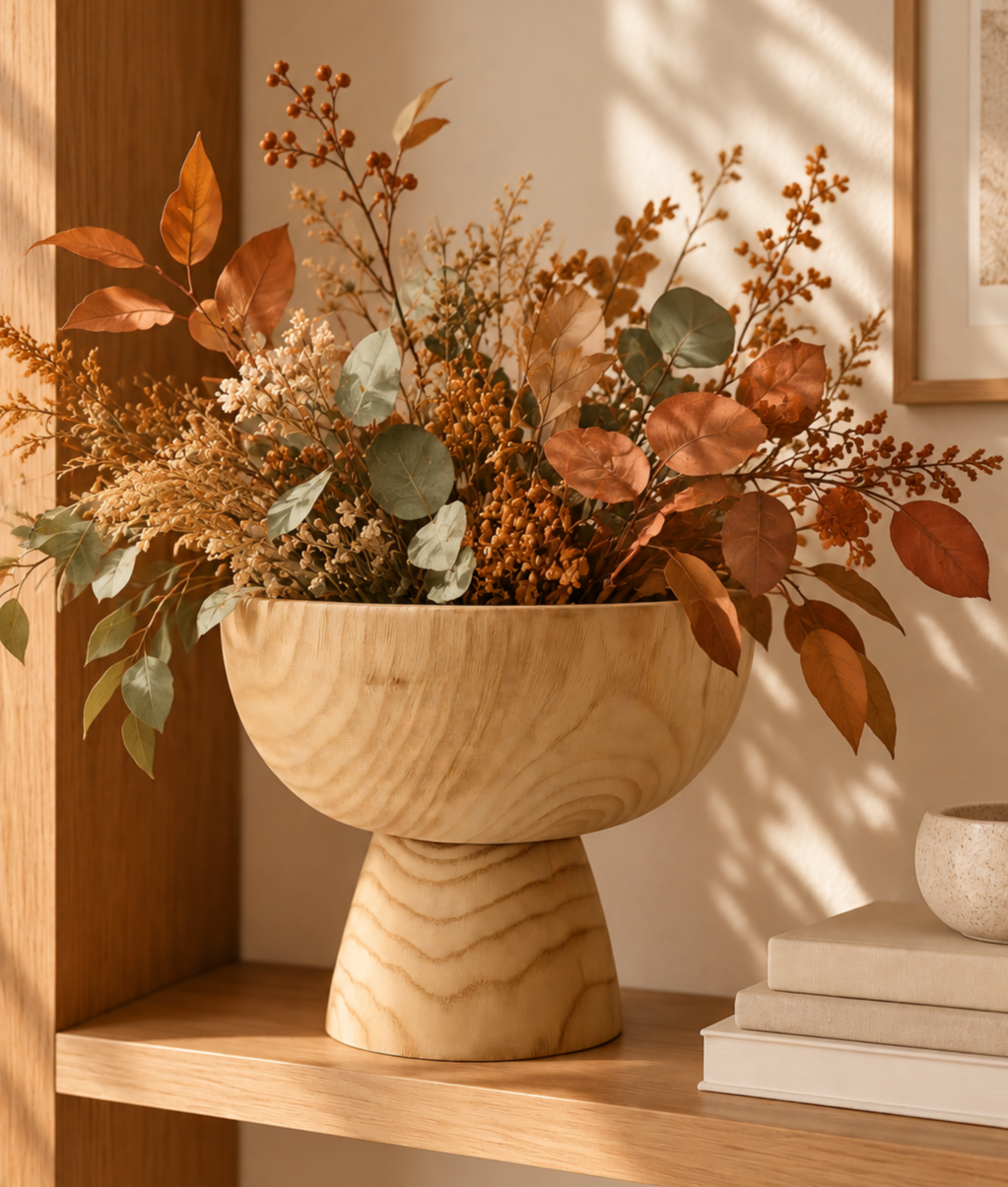 Paulownia Wood Pedestal Bowl