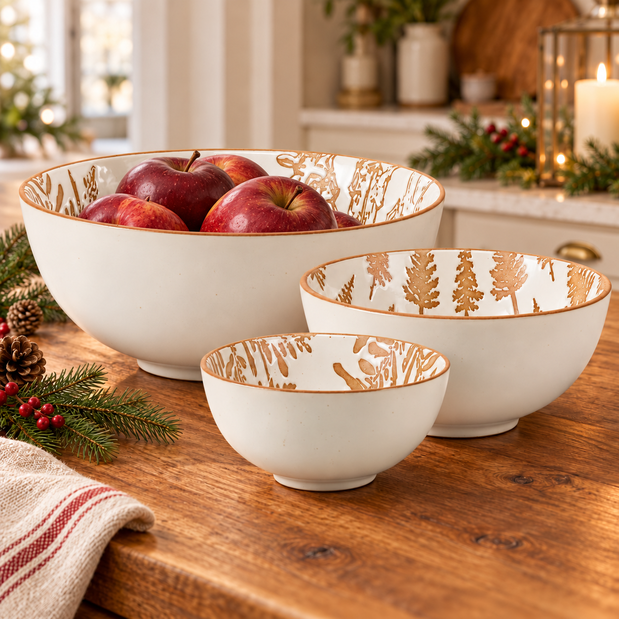 Winter Stoneware Bowl Set