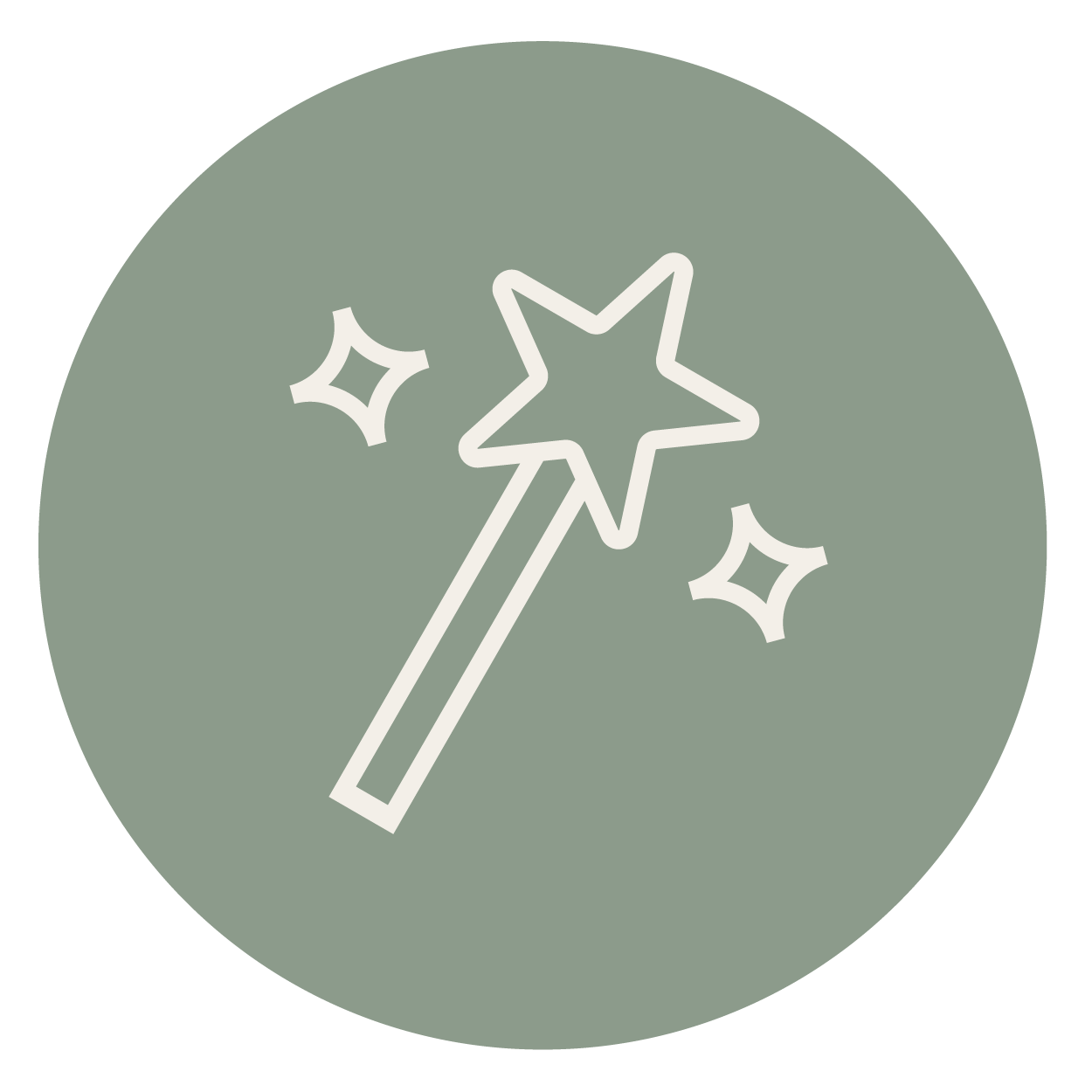 Magic wand with star and sparkles