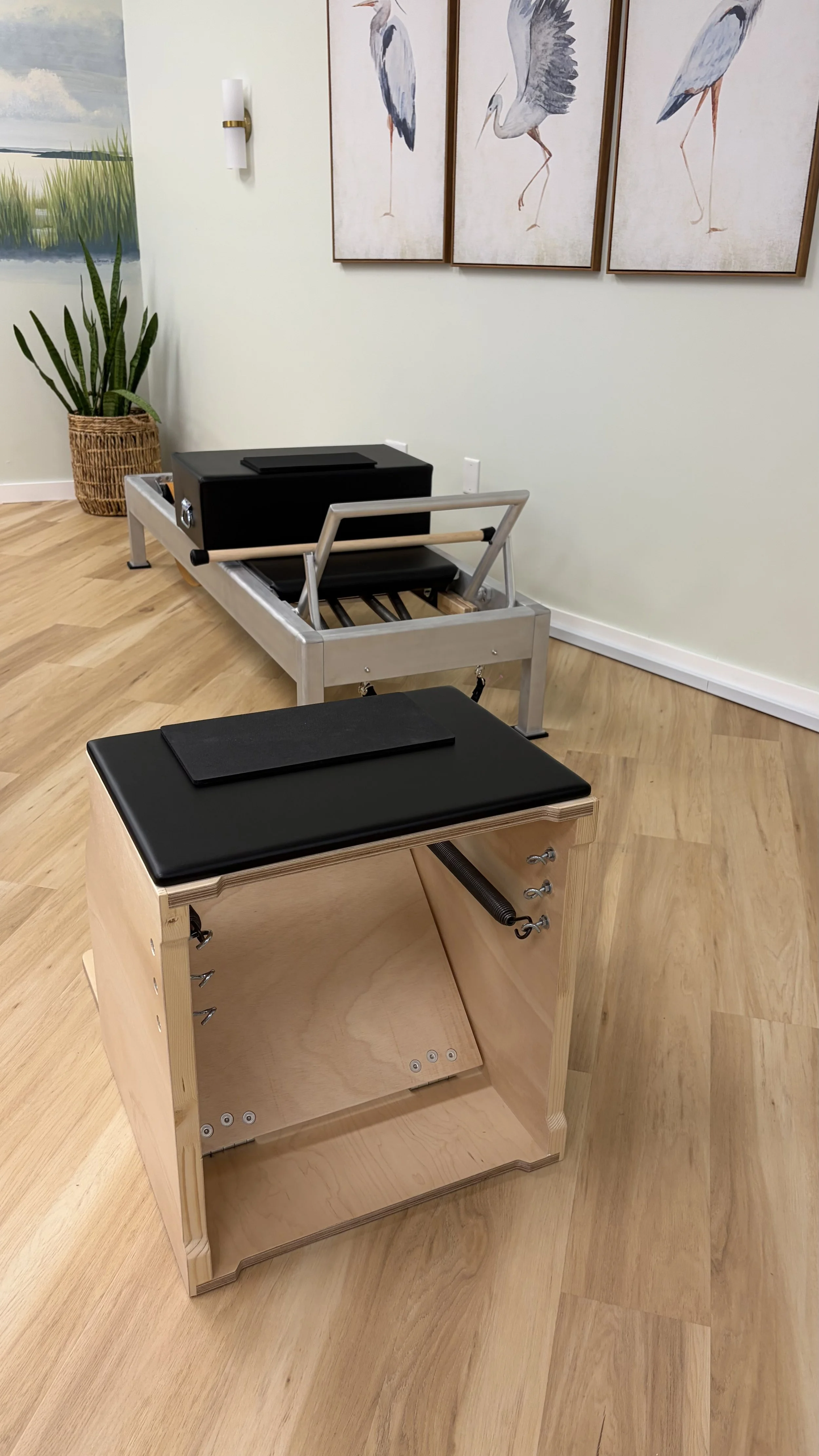 Classical reformer and wunda chair.