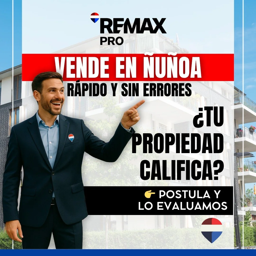 🎯 Si eres dueño de una propiedad en Ñuñoa, esto es para ti
👀 Muchos propietarios pierden tiempo valioso intentando vender sin asesoría
🔥 En RE/MAX PRO gestionamos tu venta para que consigas el mejor precio en el men