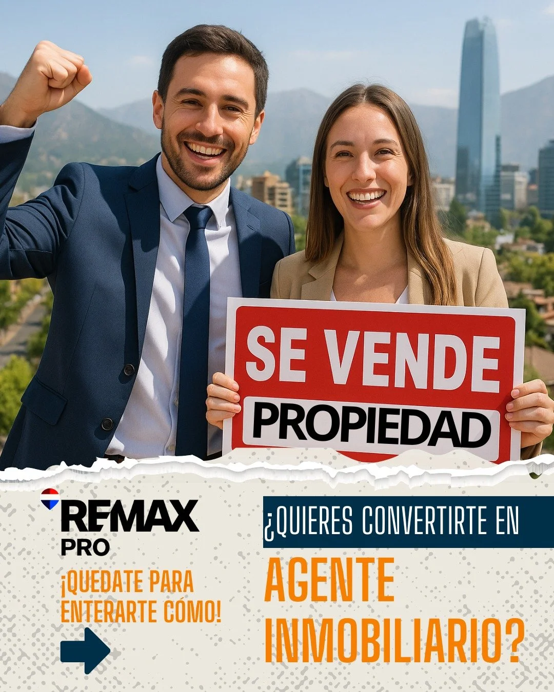 🏙️ ¡Conviértete en Agente Inmobiliario en Santiago! 🏠
¿Te apasiona el mundo de los bienes raíces? ¿Buscas independencia, mayores ingresos y una carrera con propósito?
💼 Buscamos nuevos talentos que quiera