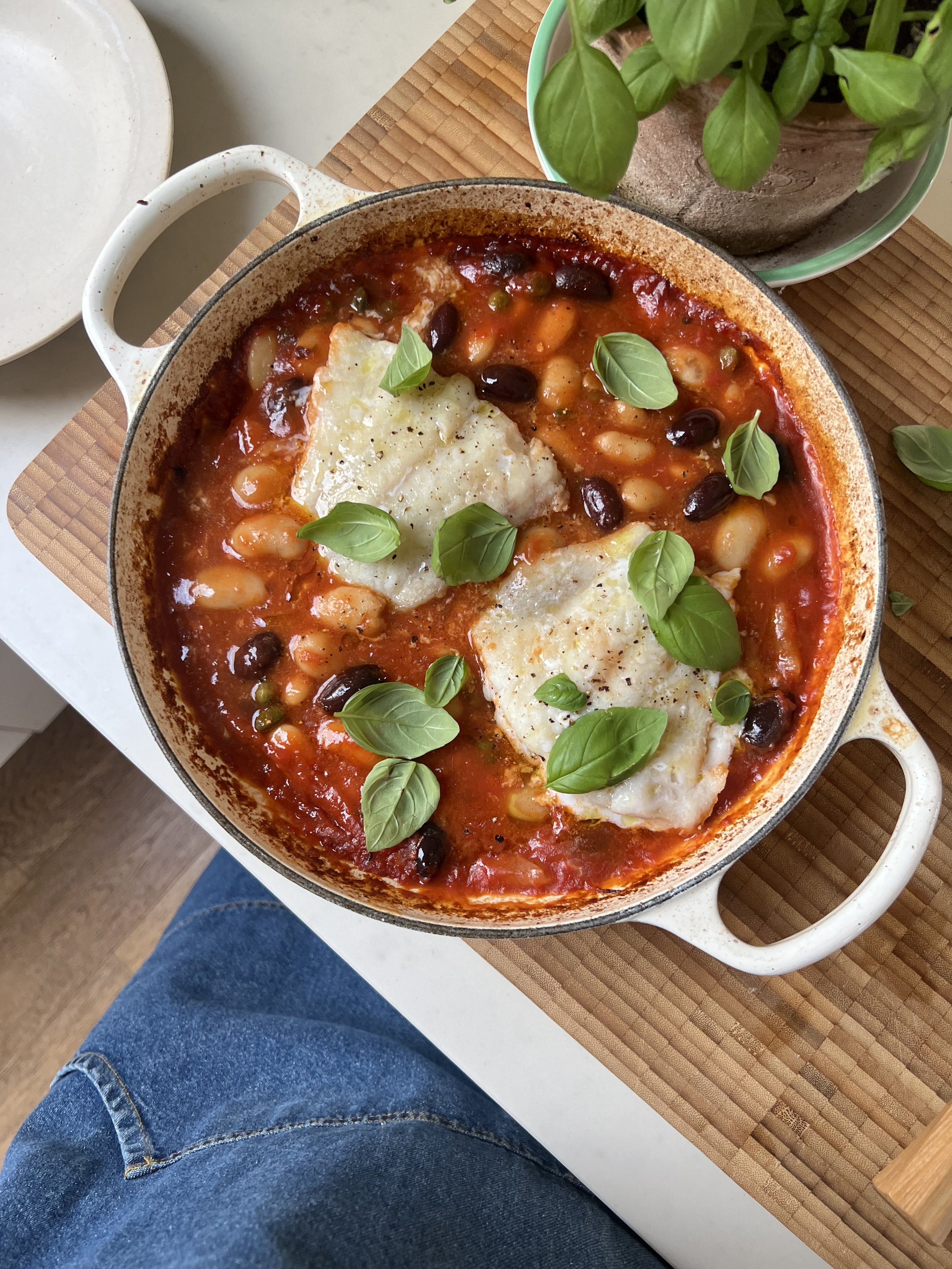 Baked Puttanesca Cod