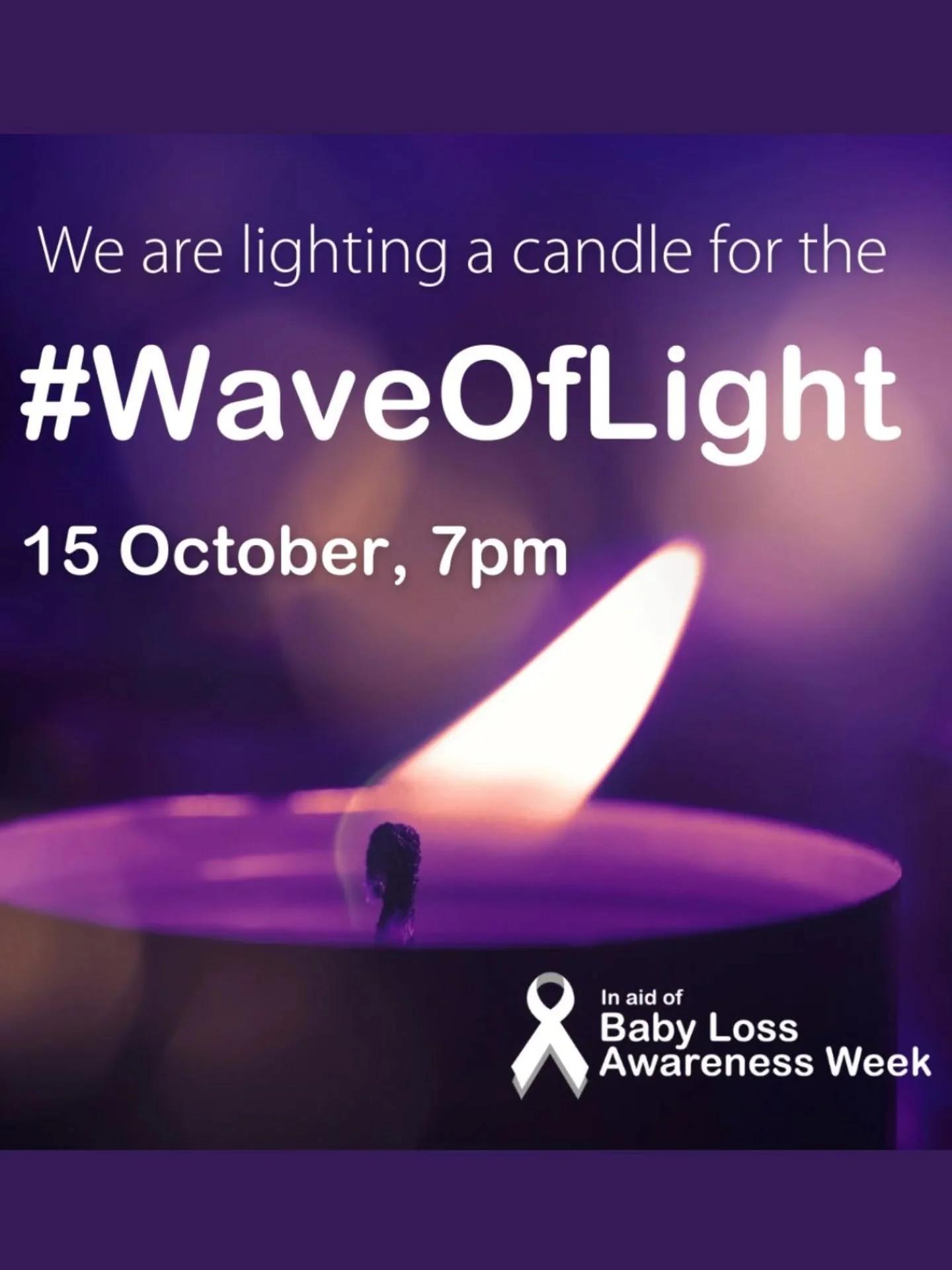 As baby loss awareness week draws to a close join us tonight for the global Wave of Light at 7pm to  shine a light of all the precious little babies who aren't with us. We are lighting candles for our own babies gone too soon, siblings lost and clien