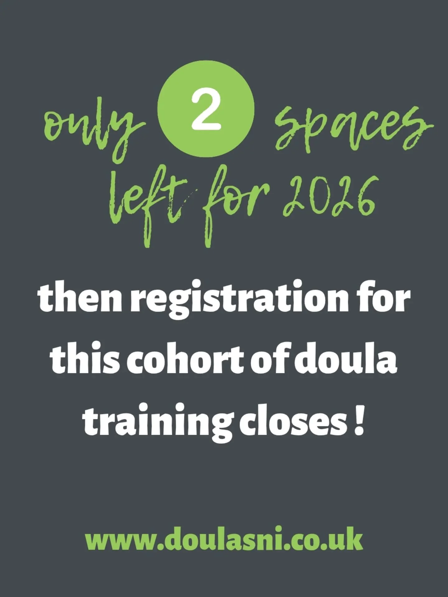 Only 2 places left for 2026 Doula Training&hellip; and then this door closes 

If you&rsquo;ve been watching&hellip;

Thinking about it&hellip;

Feeling that quiet pull toward becoming a doula&hellip;

This is your moment.

Because once these final 2
