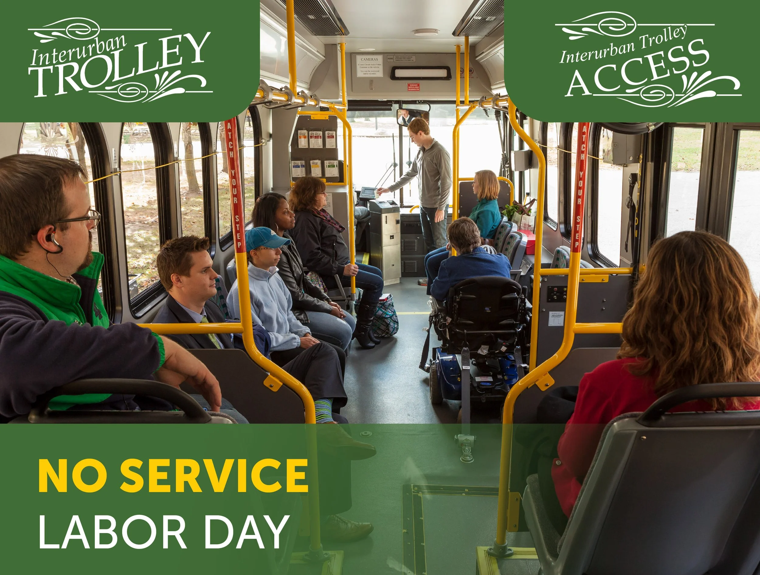 No Interurban Trolley Service on September 1, 2025 - Labor Day