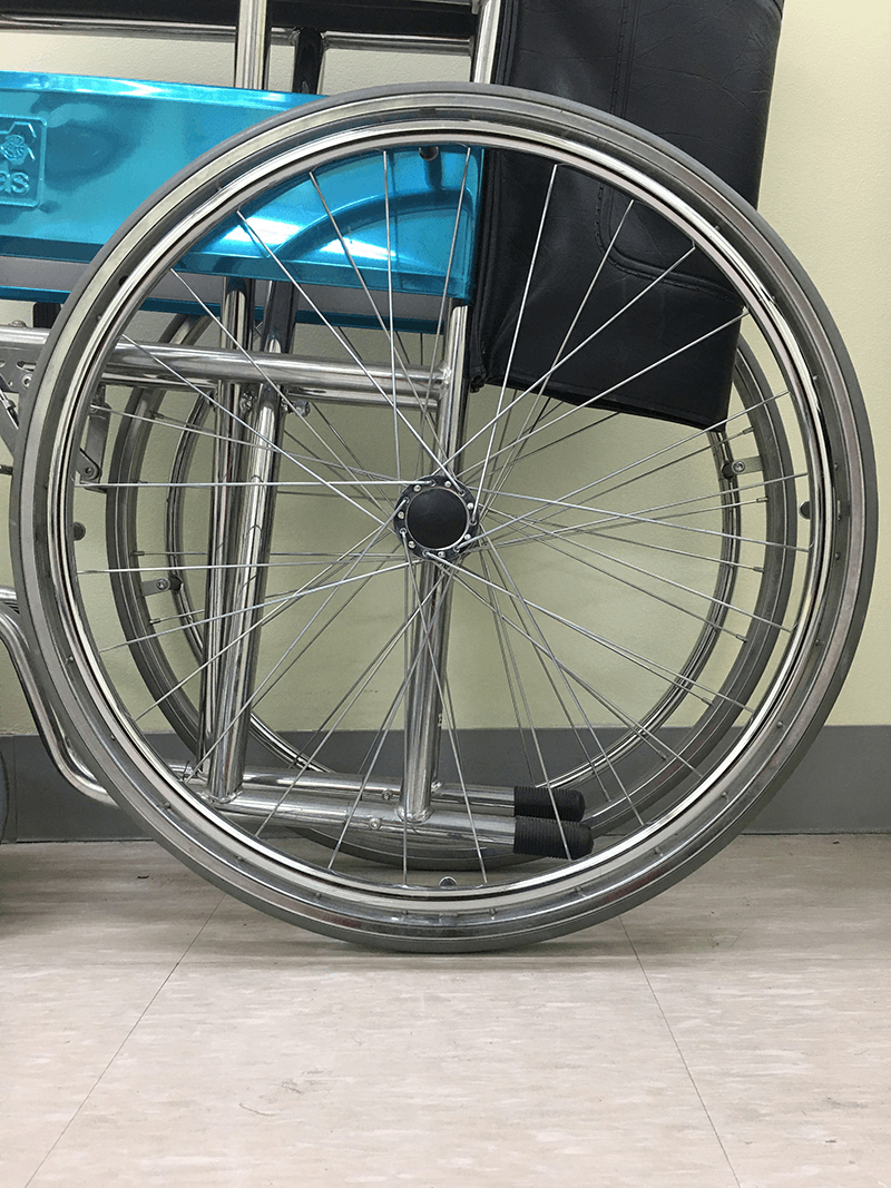 closeup image of wheelchair