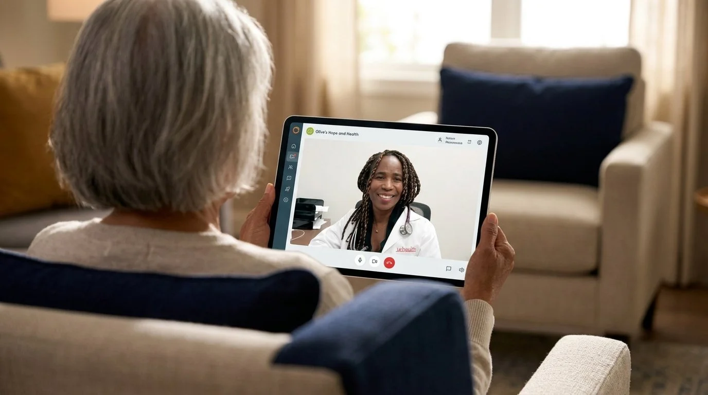 Olive Health Hope Quality Affordable Telehealth Patient Tablet
