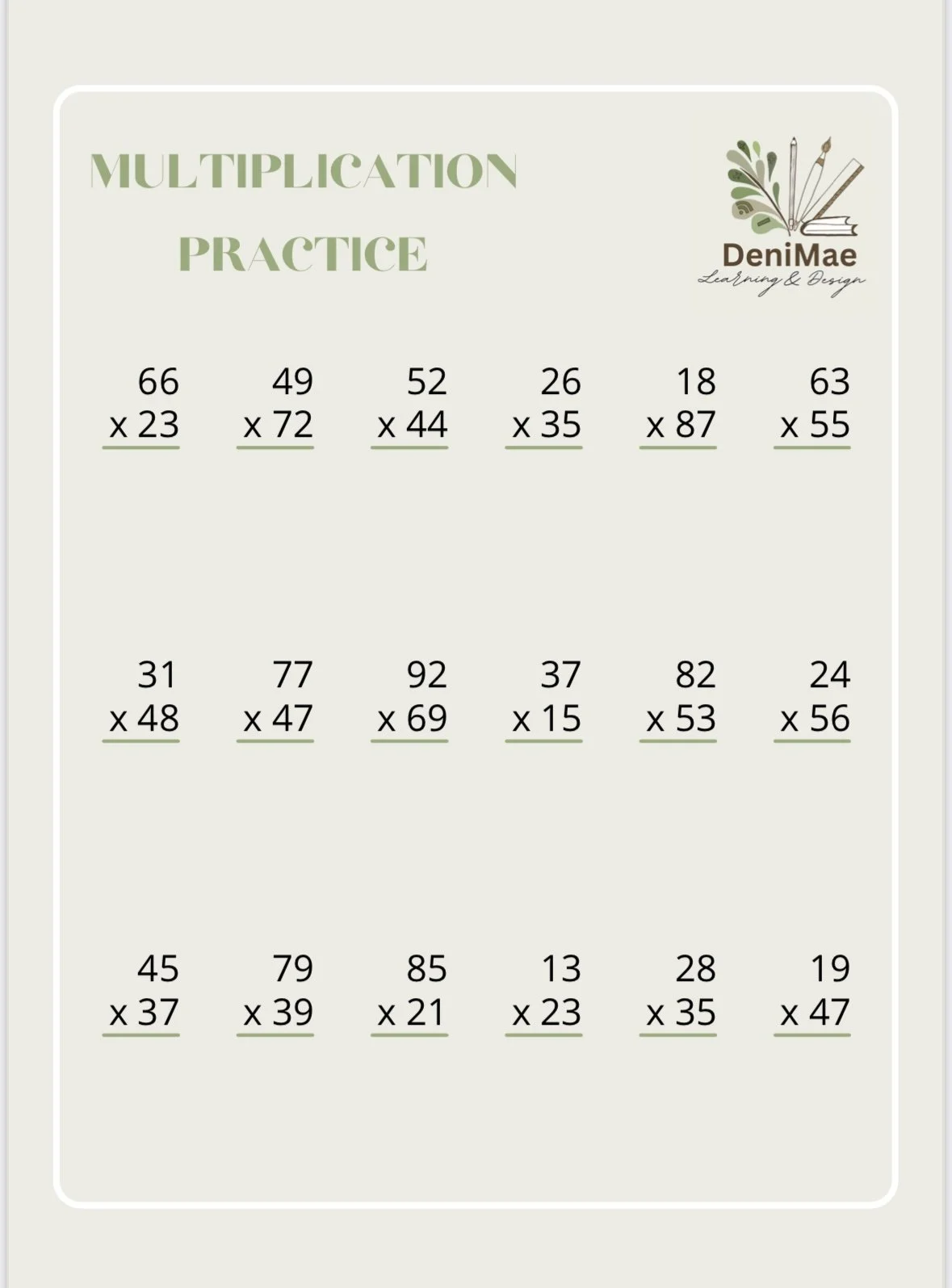 Short multiplication