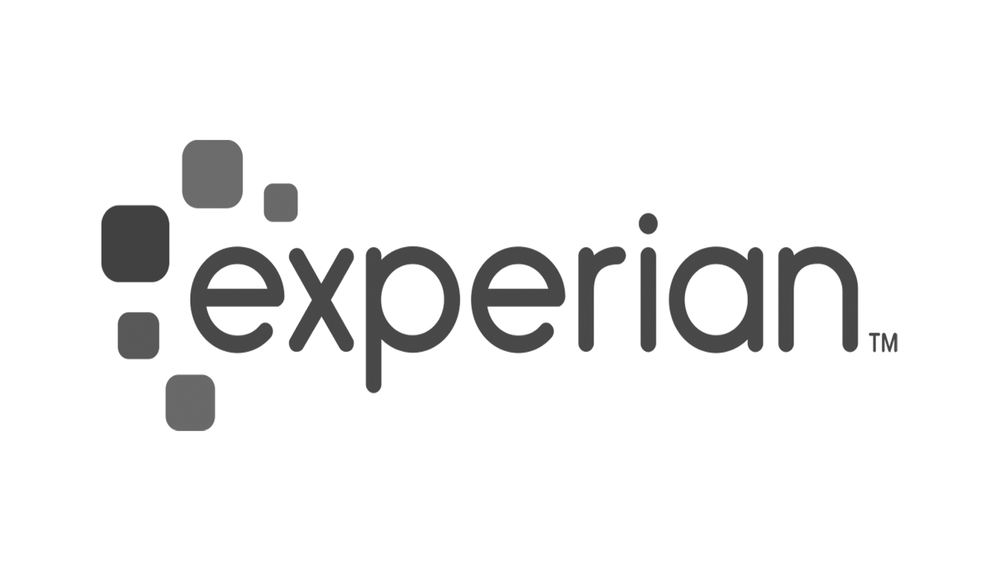 Logo with the word 'experian' in lowercase letters and a cluster of gray squares to the left.