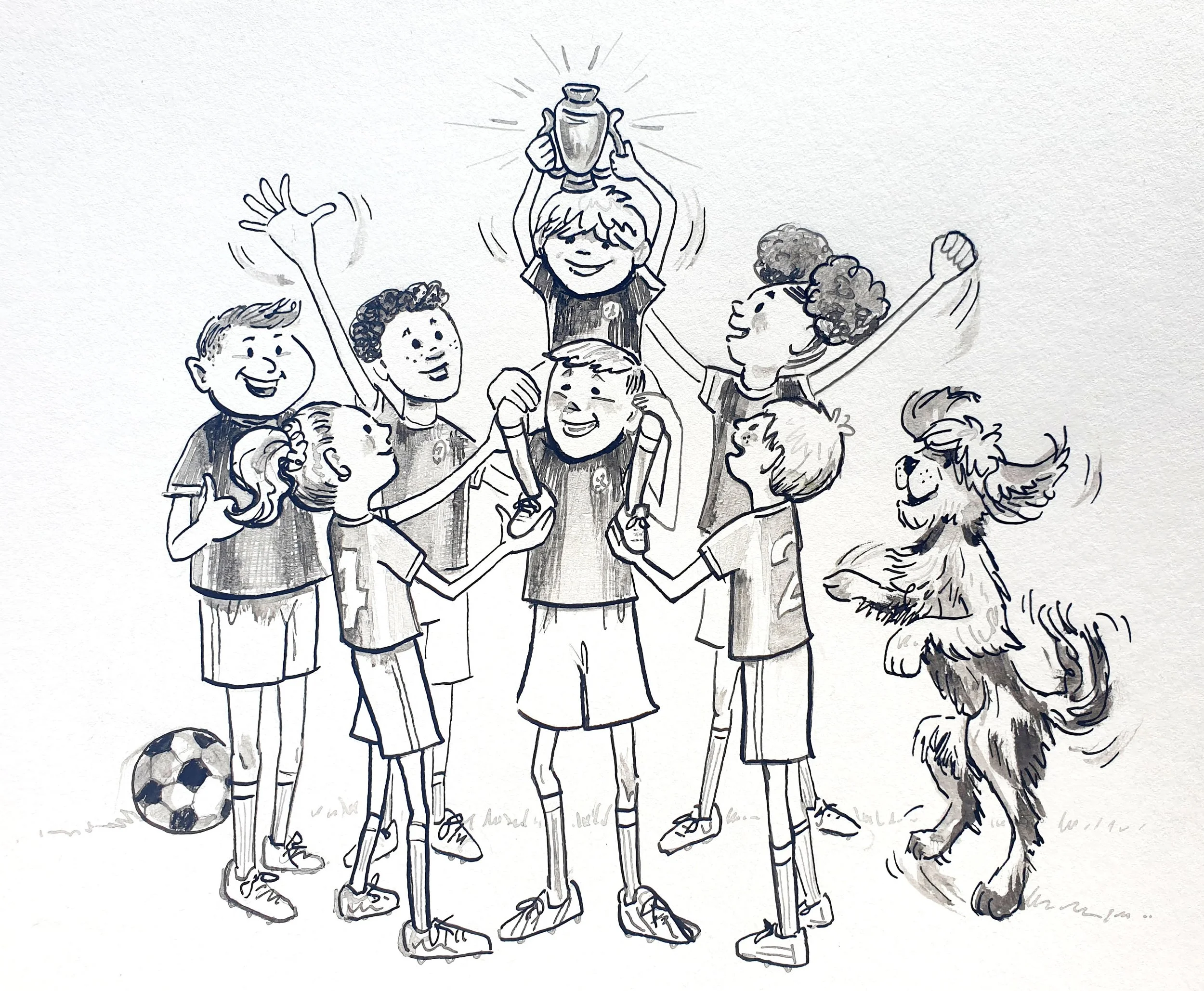 Thomas, The Hoofmeister, and his team win the match - from The Scarecrow Scandal by Inky Paige