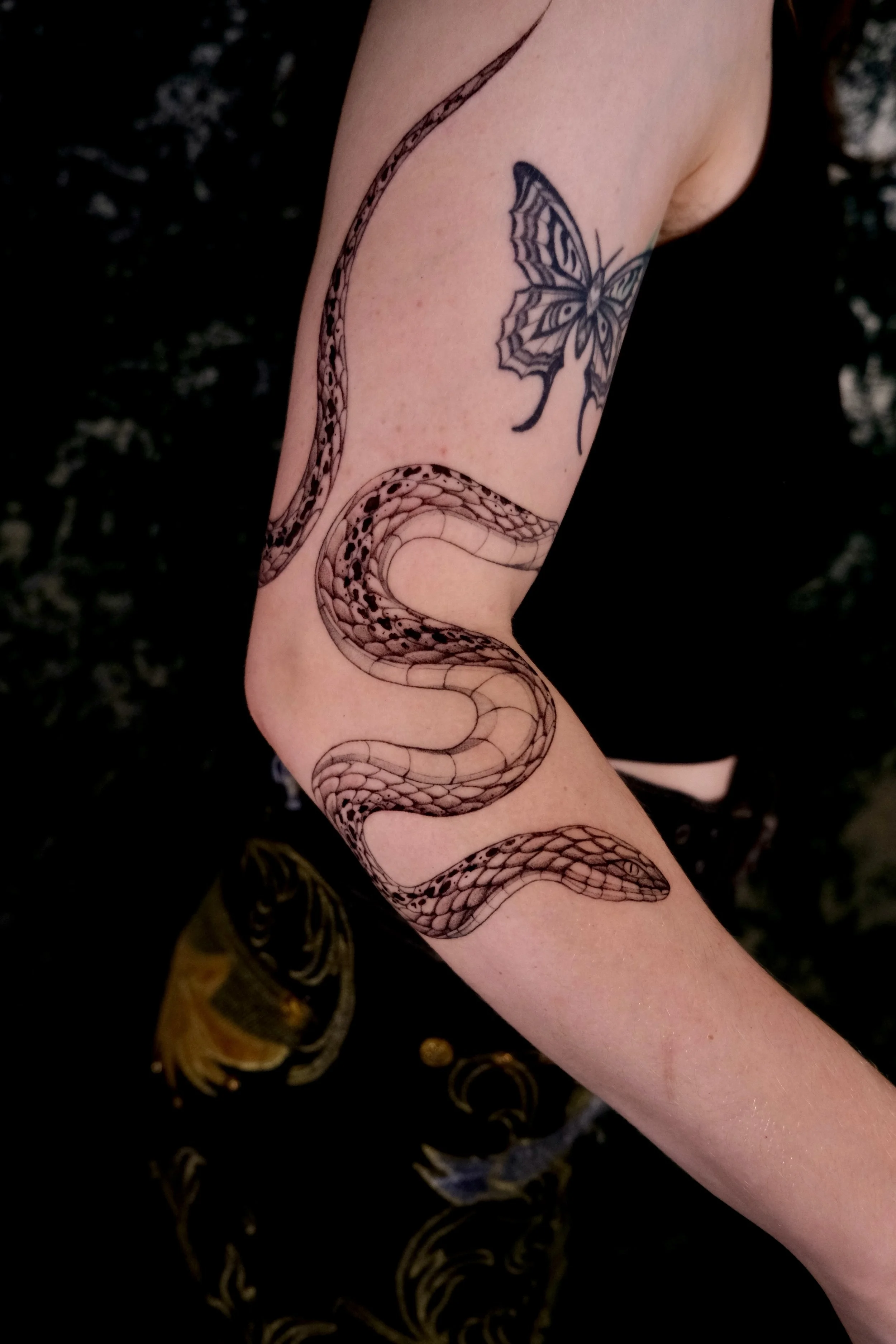 snake sleeve tattoo