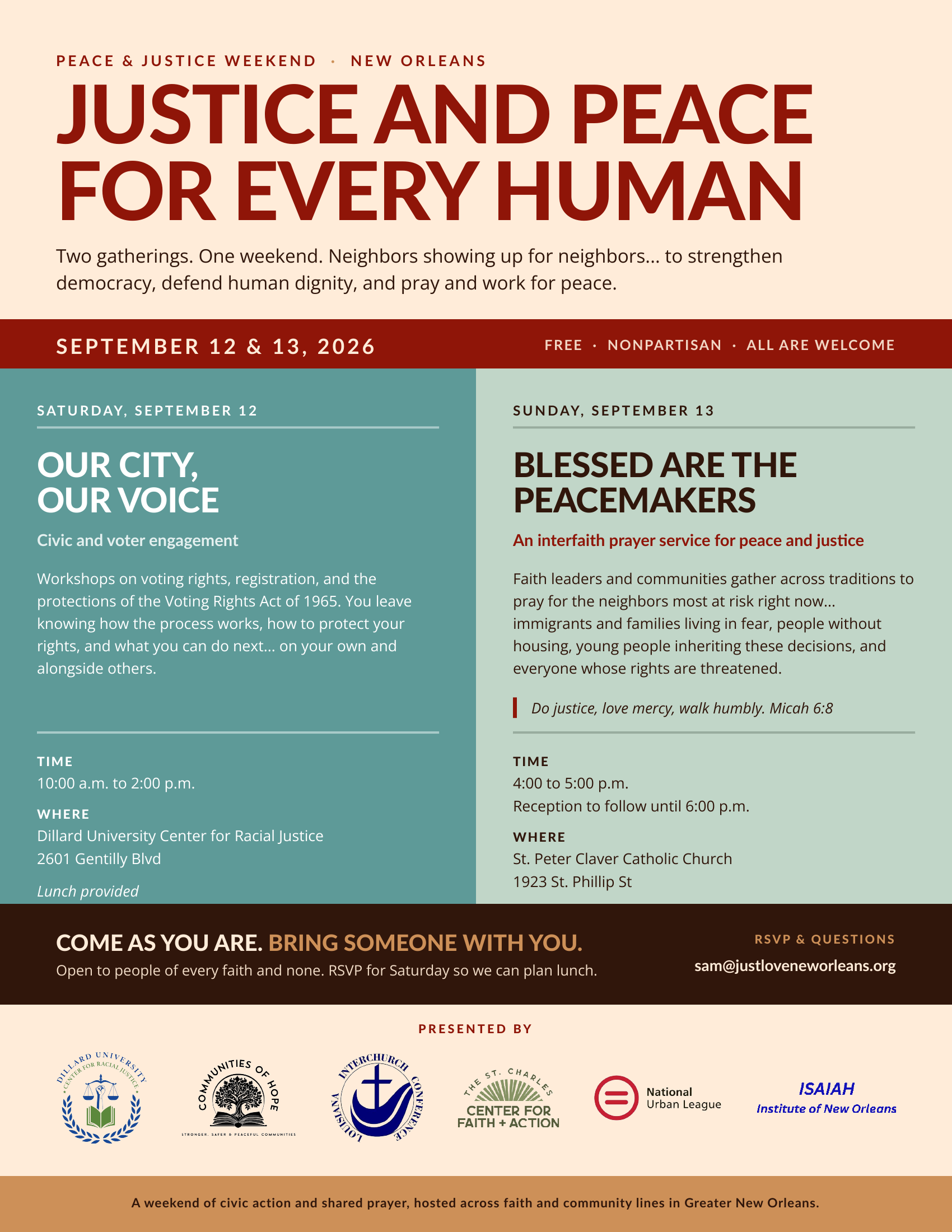 Blessed Are the Peacemakers:  Interfaith Prayer Service for Peace &amp; Justice