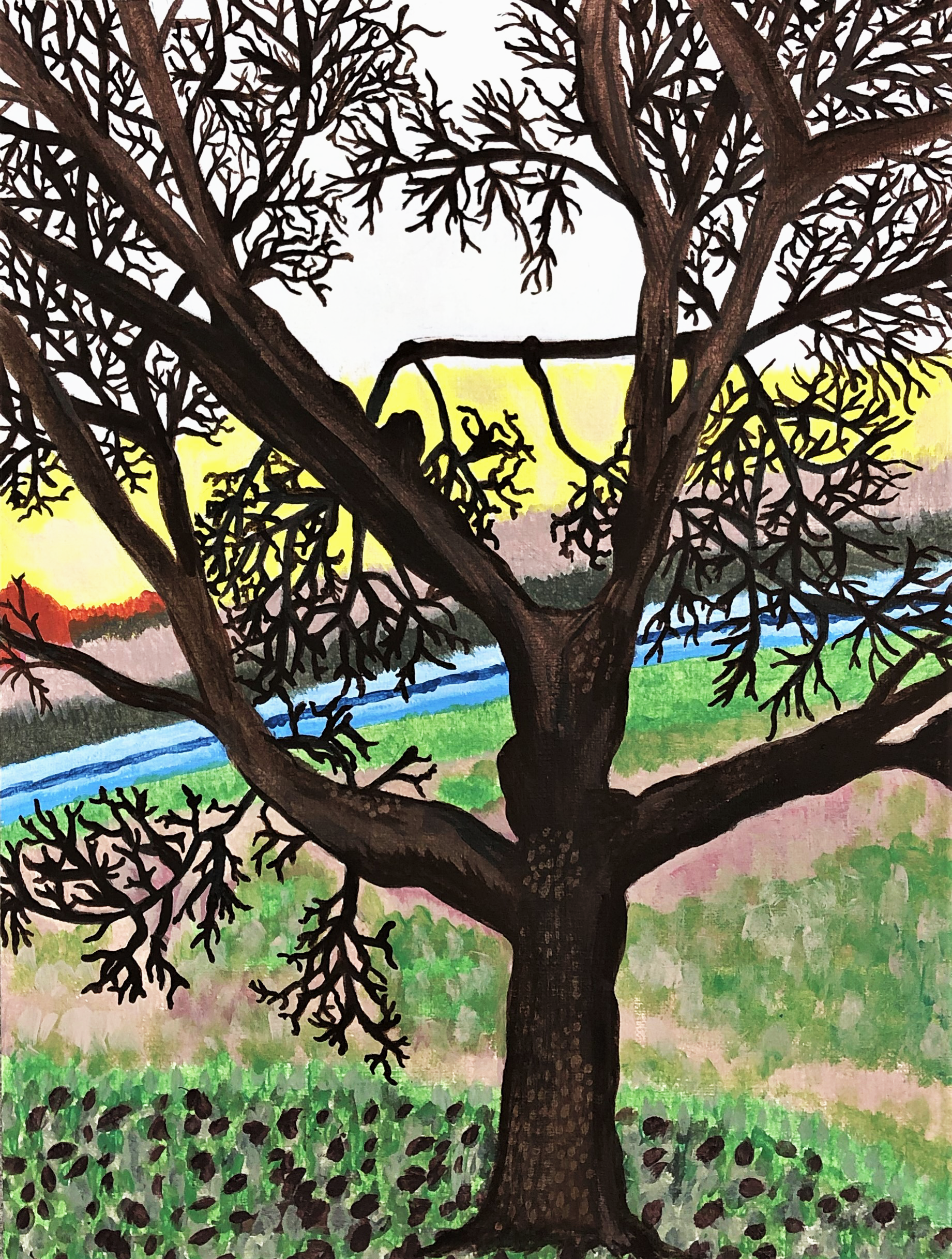 Family Tree | Acrylic Inks on Canvas Paper 8x10" 2018