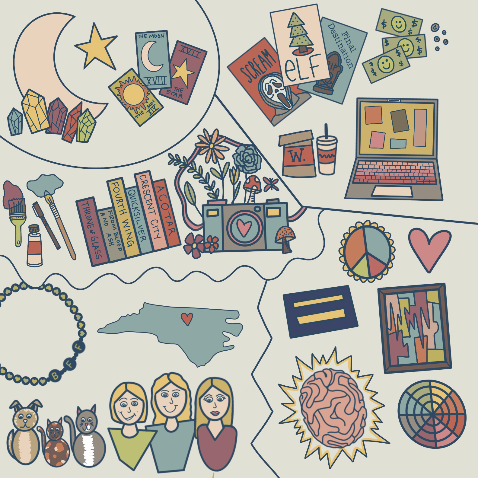 Illustrated Life Collage | Digital | 2024