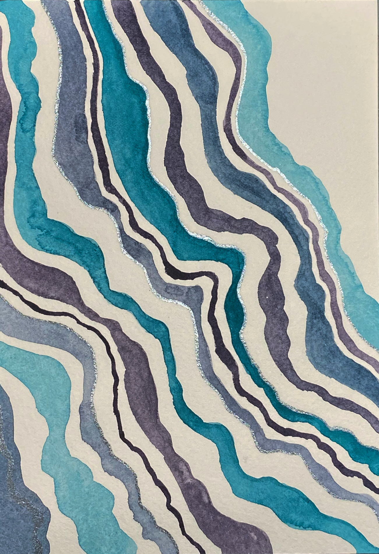 Blue Geode | Watercolor on Paper 2021