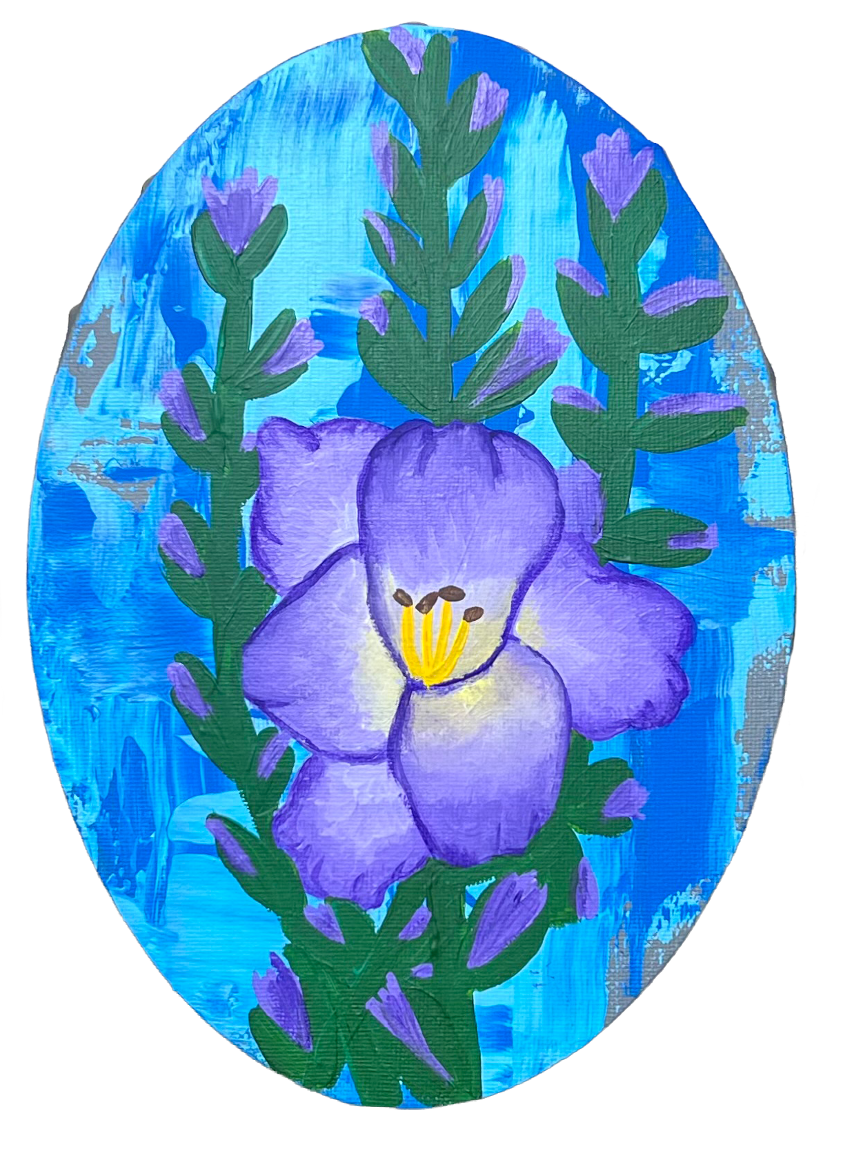 Gladiolus | Acrylic on Oval Canvas 2023