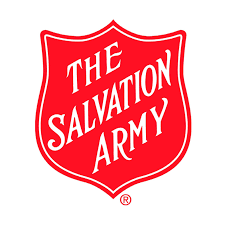 The Salvation Army logo in red with a shield shape and white text