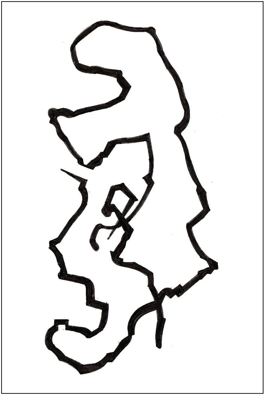 Argo No. 18, (trace), polymer pencil on tracing film, 21 x 13 cm, 2009 - 2012