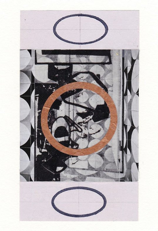 Stream No. 82, acrylic, collage, inkjet print, pencil, paper and pigment marker, 17.7 x 9.7 cm, 2018