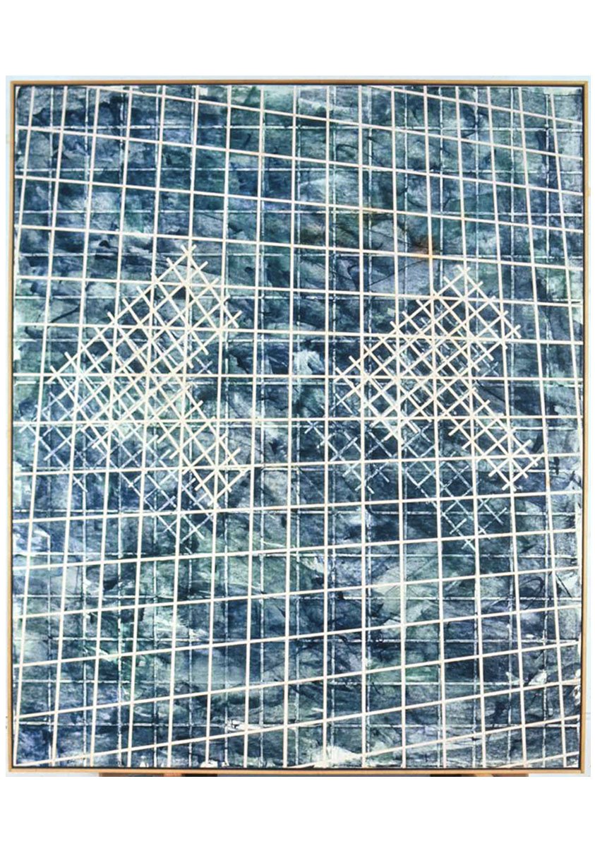 Two Surfaces (Skyways), acrylic on canvas, 182.88 x 152.4 cm, 1973