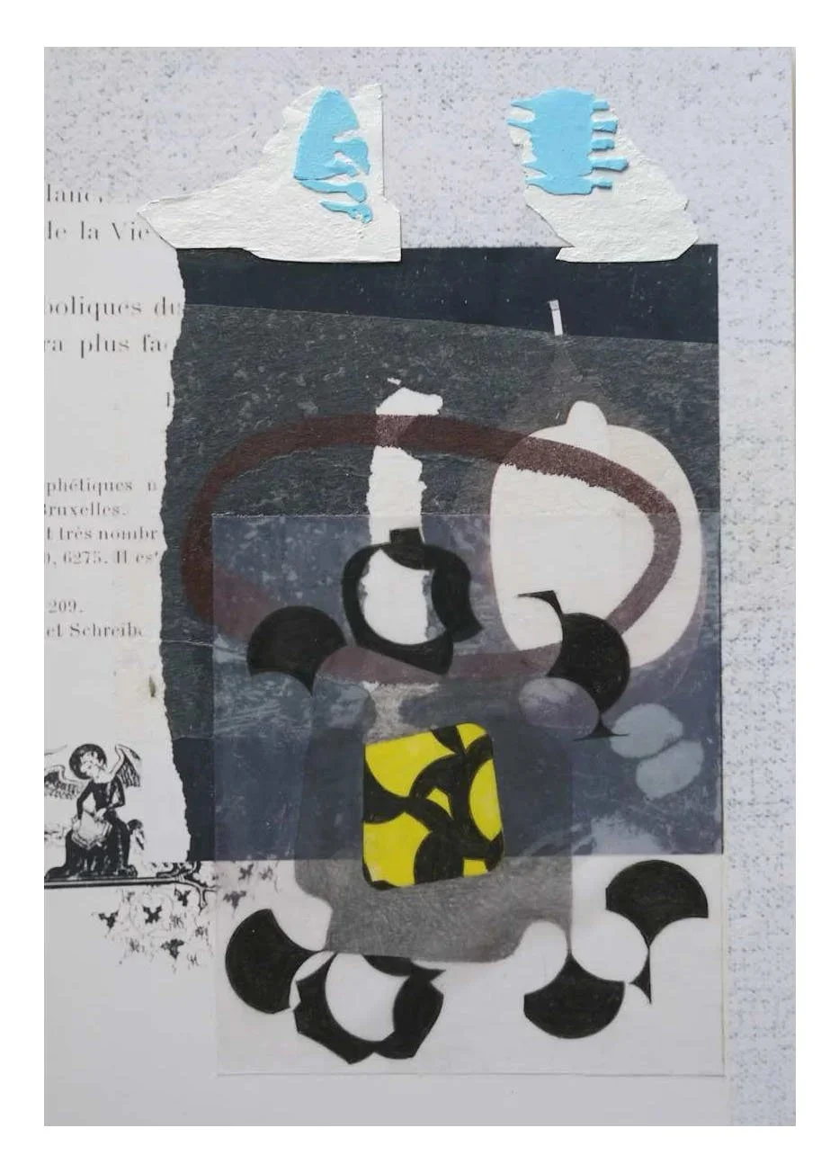 No. 8, acrylic and Japanese paper on c-type digital print