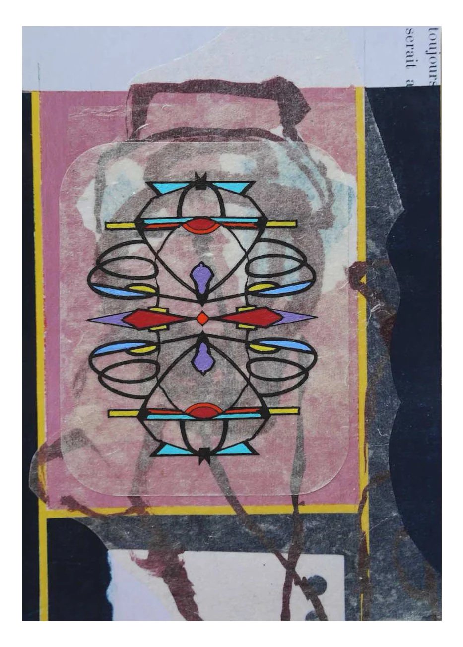 No. 4, acrylic and Japanese paper on found photo, 21.5 x 15.2 cm, 2013