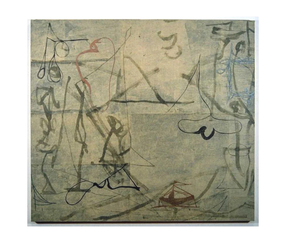 The Sleep of Reason, acrylic and paper on canvas, 123 x 138 cm, 1991